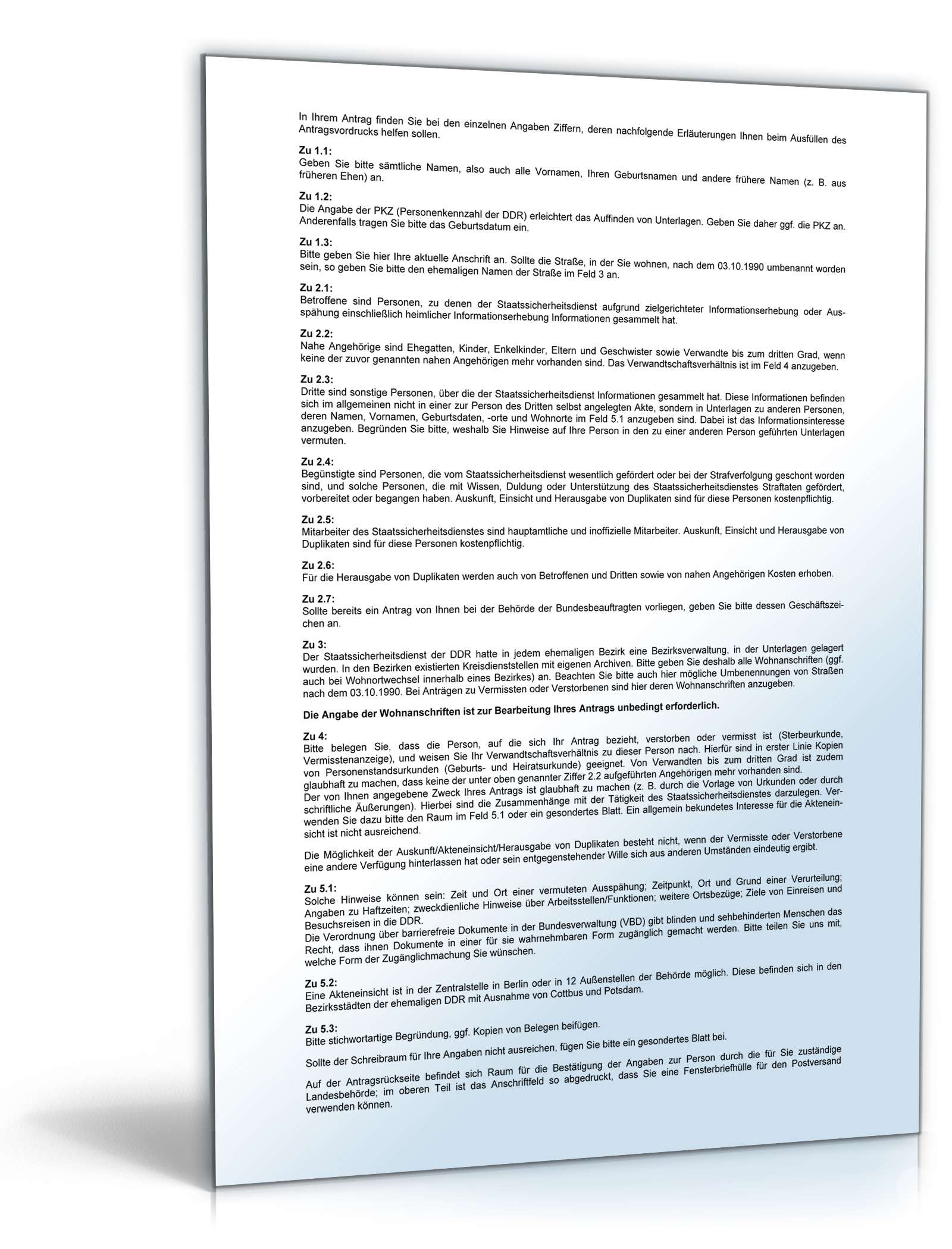 Antrag auf Einsichtnahme in Stasi-Akten PDF. Seite: 4