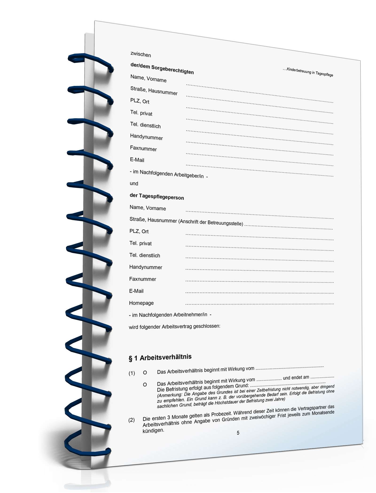 Ratgeber zum Arbeitsvertrag in der Kinderbetreuung  PDF. Seite: 5