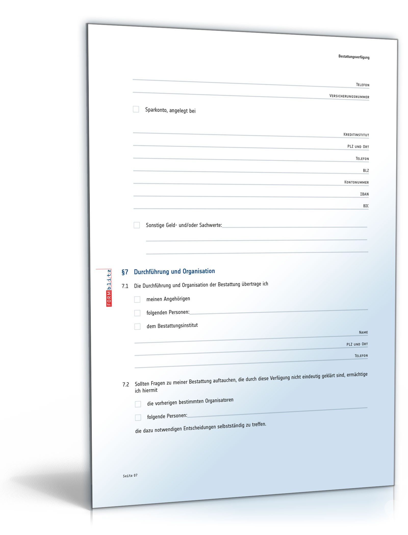 Bestattungsverfügung PDF. Seite: 8