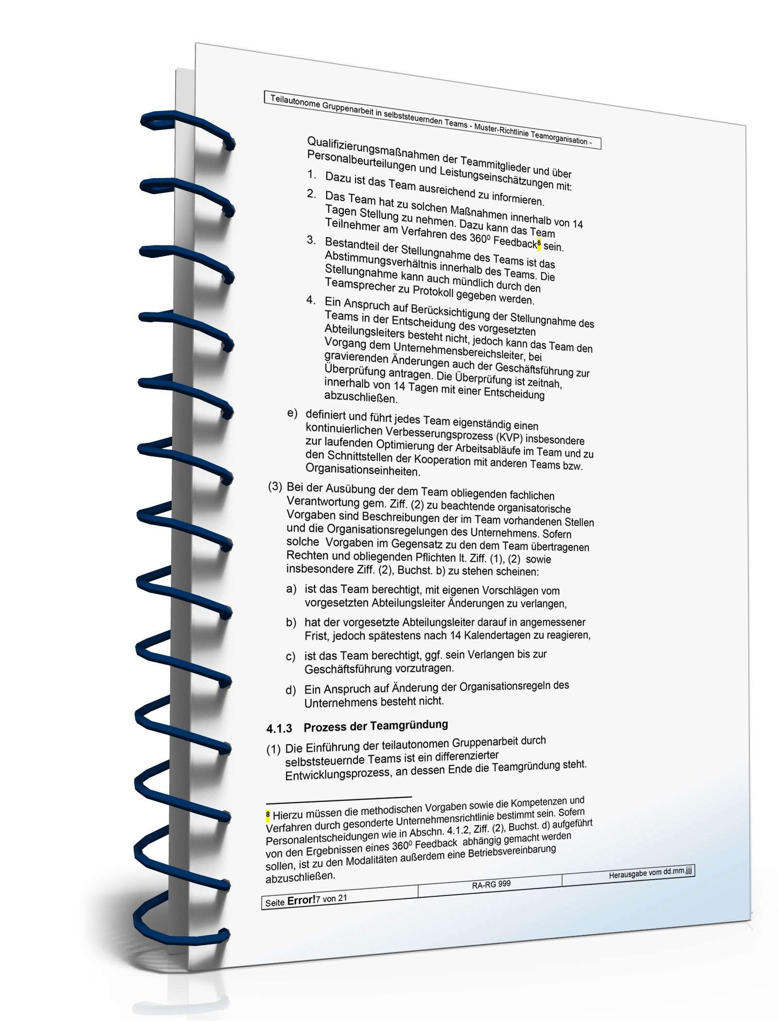 Teilautonome Gruppenarbeit in selbststeuernden Teams Word. Seite: 7