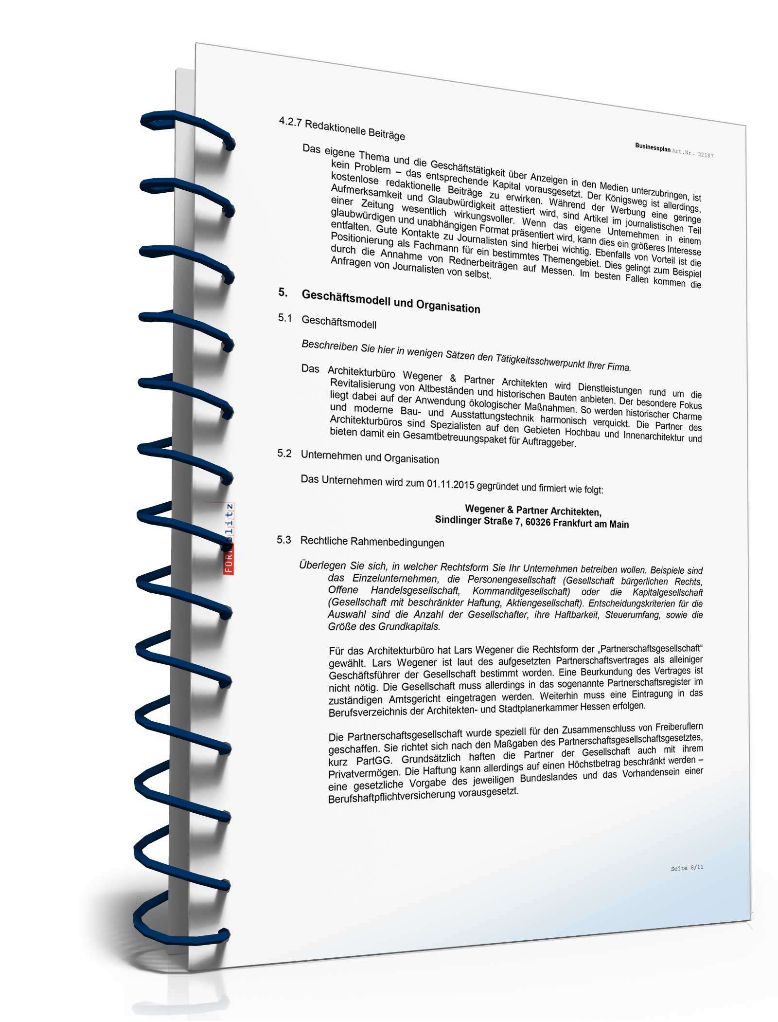 Businessplan Architekturbüro Excel. Seite: 14