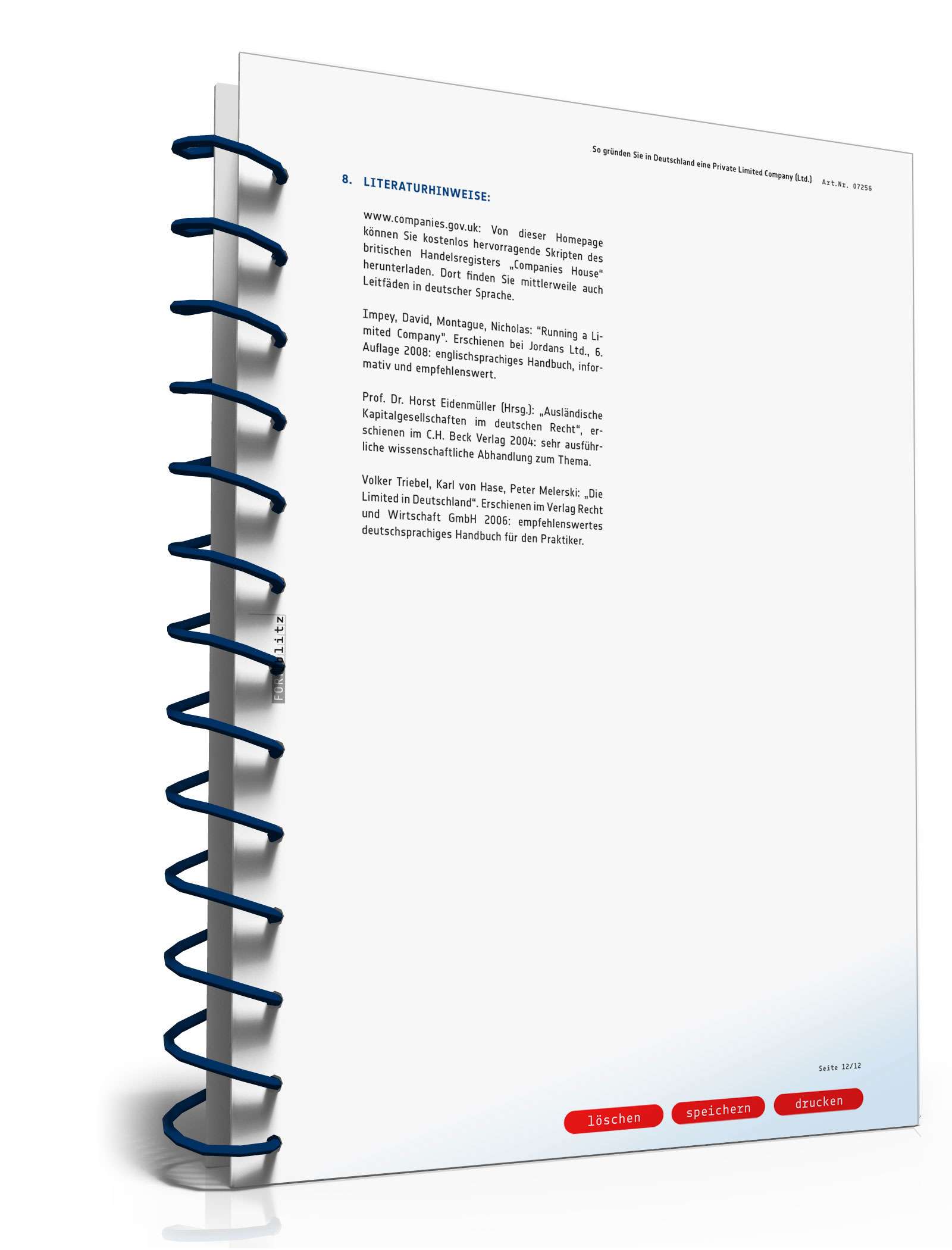 Ratgeber Gründung Private Limited Company  PDF. Seite: 13