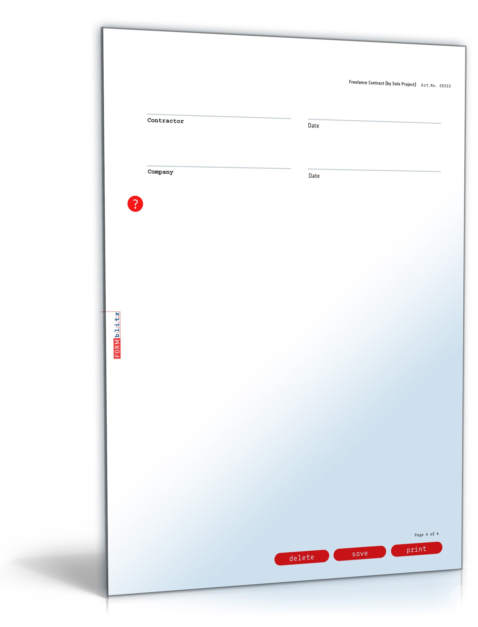 Freier Mitarbeitervertrag Englisch PDF. Seite: 4