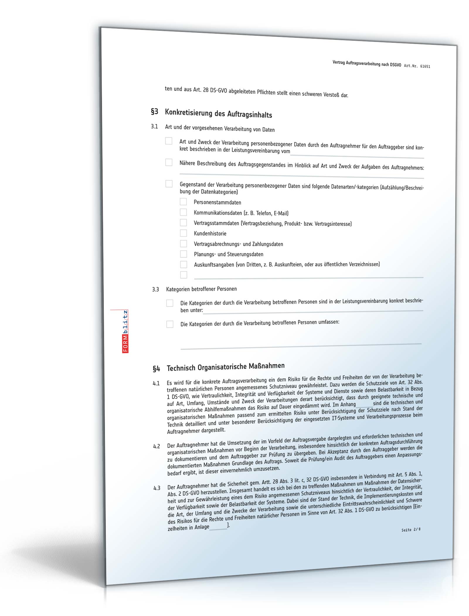 Vertrag Auftragsverarbeitung nach DSGVO PDF. Seite: 2