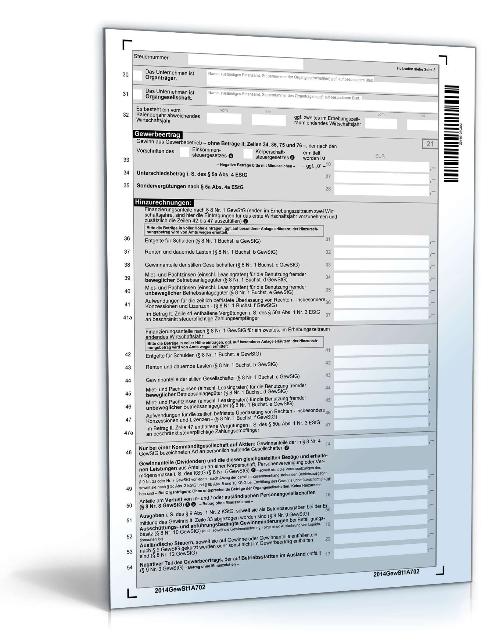 Gewerbesteuererklärung 2014 PDF. Seite: 2