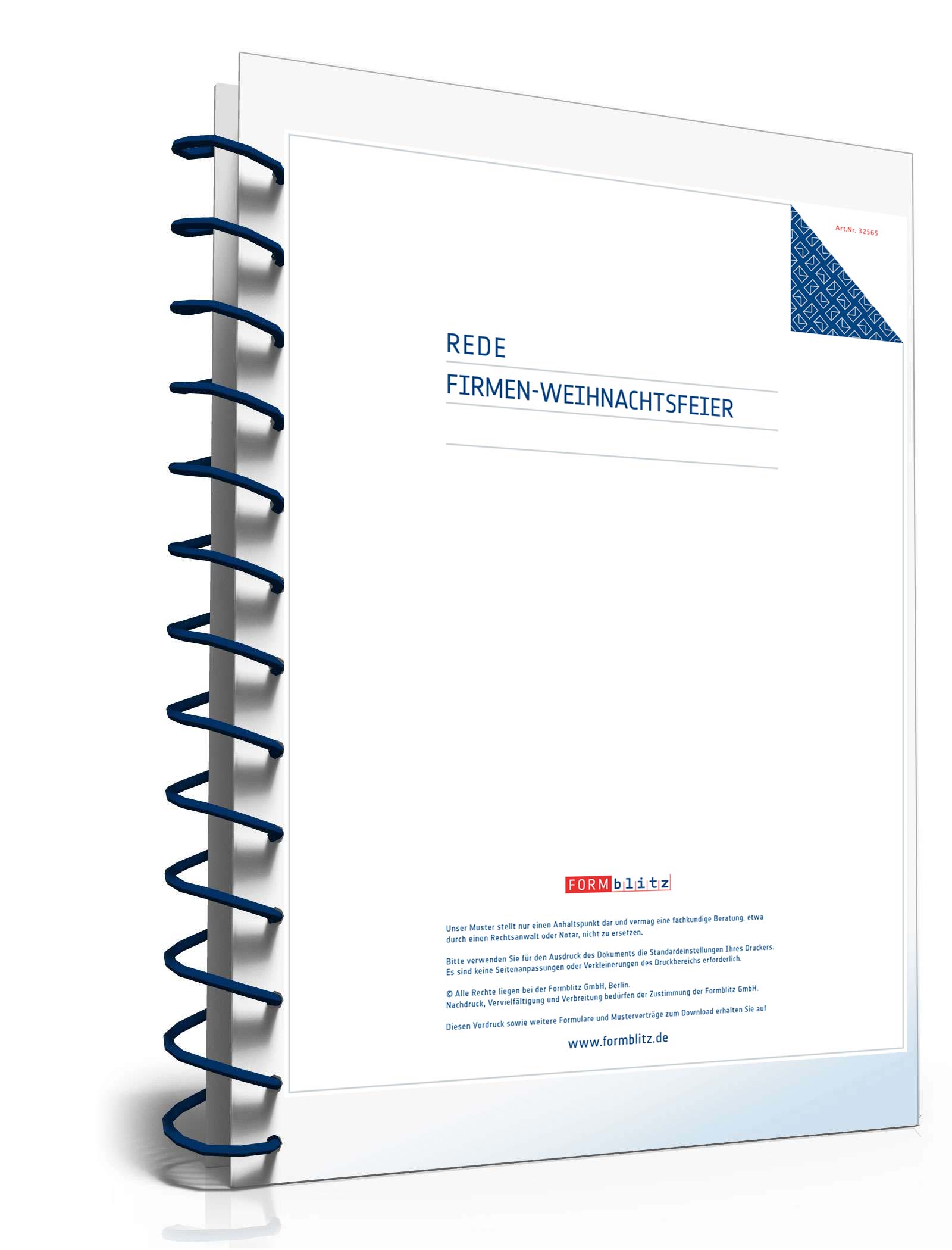 Musterrede Firmen-Weihnachtsfeier 2024 Word