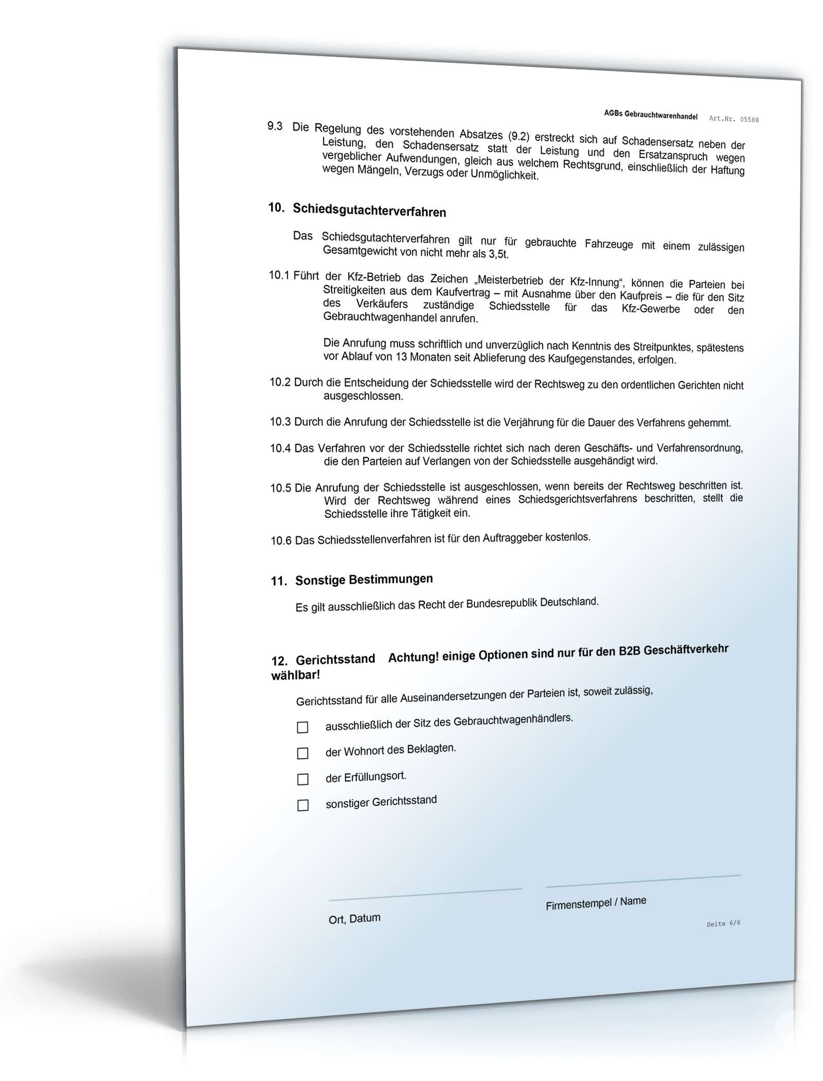 AGB Gebrauchtwagenhandel Word. Seite: 5