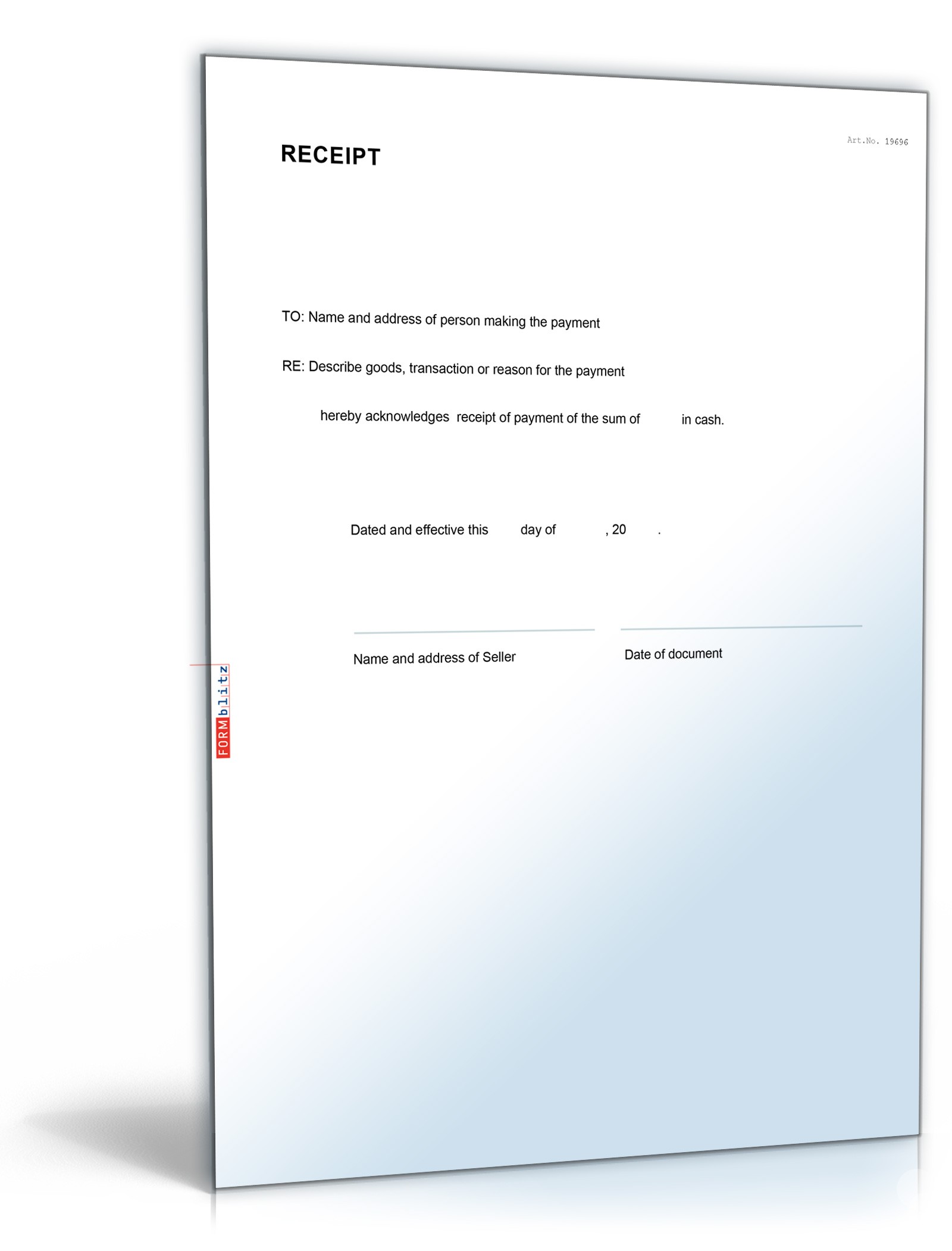 Beleg auf Englisch Word