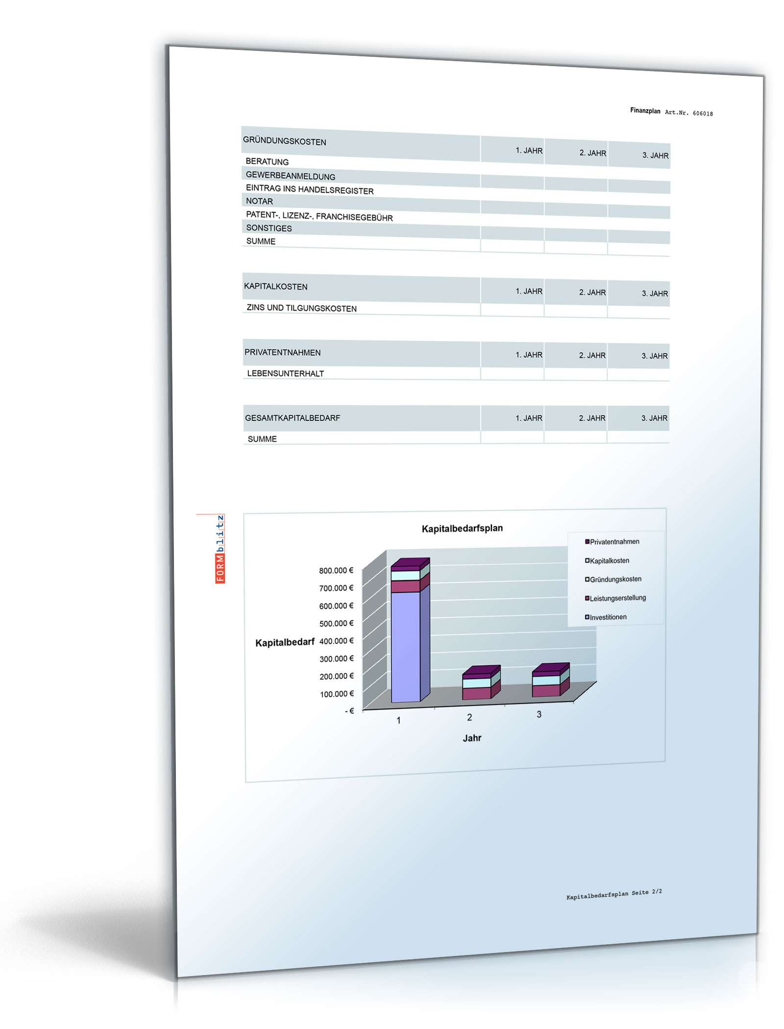 Finanzplan Excel. Seite: 6