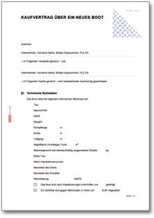 Kaufvertrag Boot Word