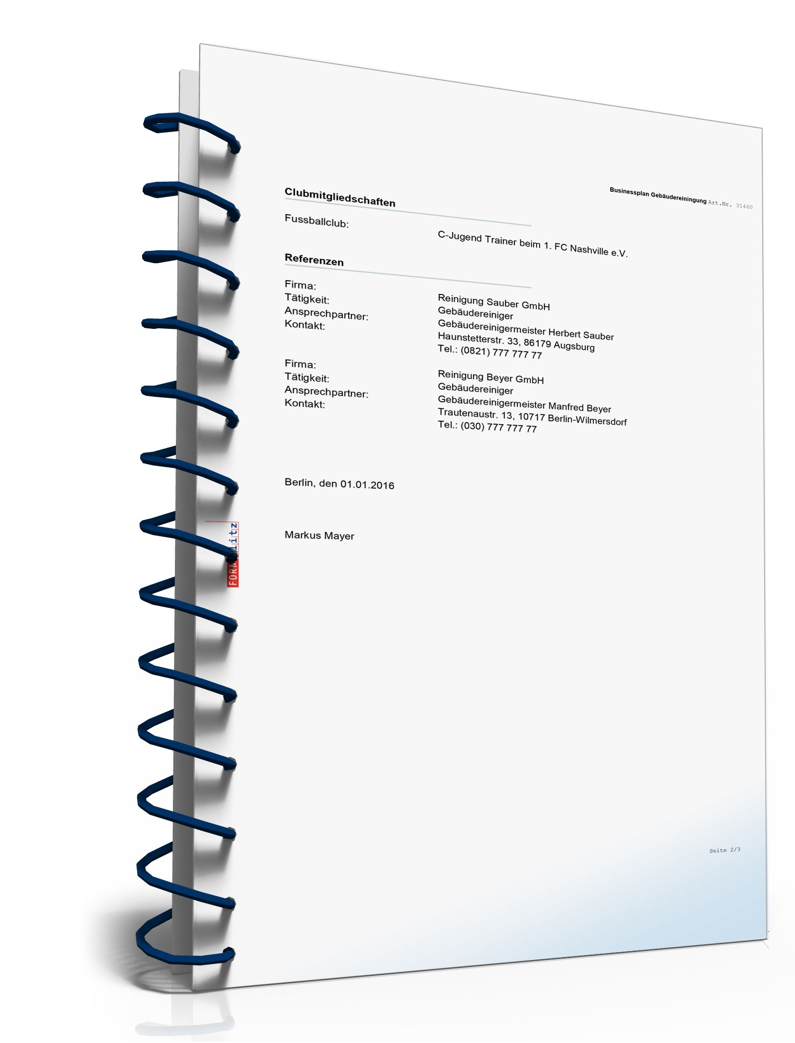 Businessplan Gebäudereinigung Excel. Seite: 17