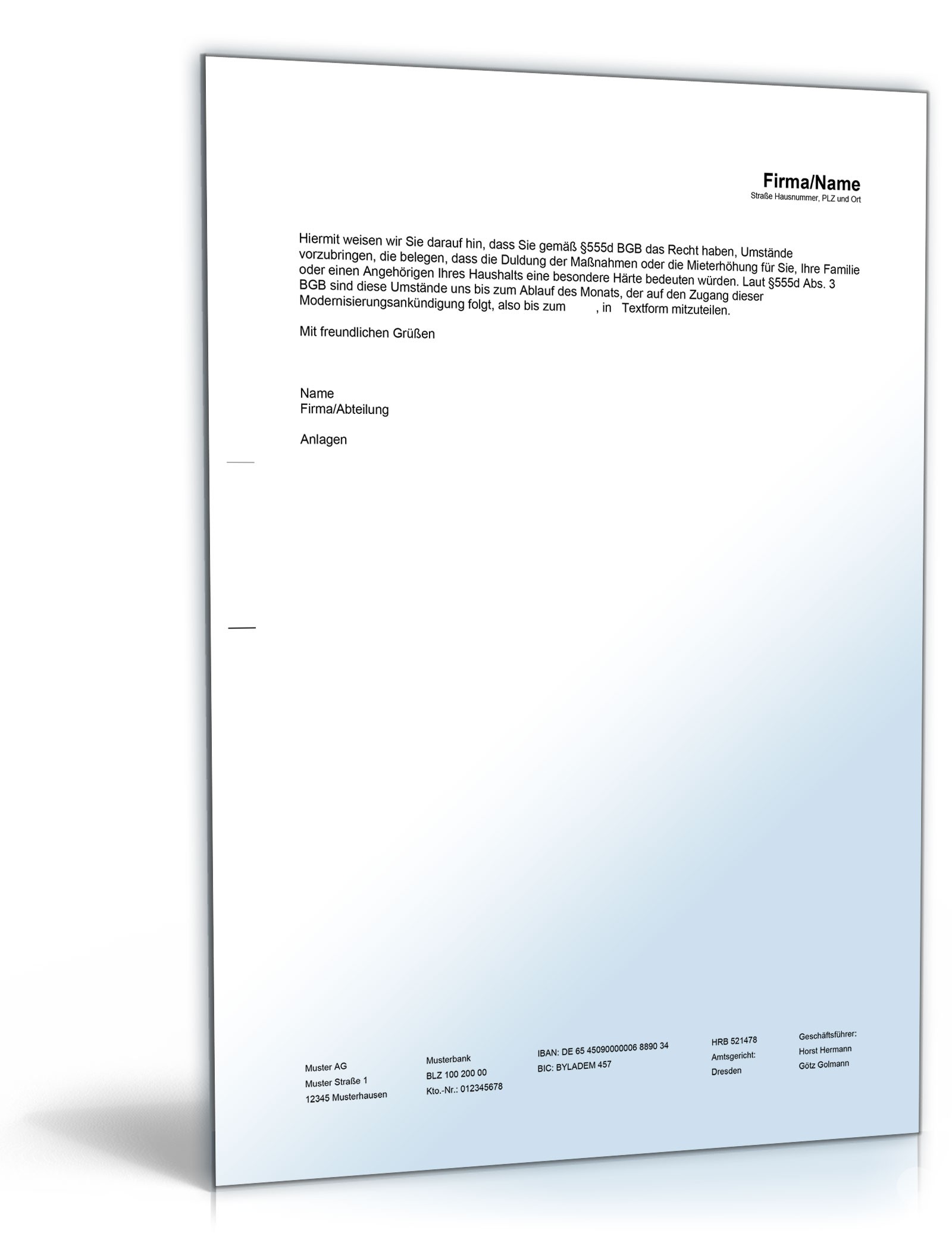 Ankündigung Modernisierungsmaßnahmen Word. Seite: 2