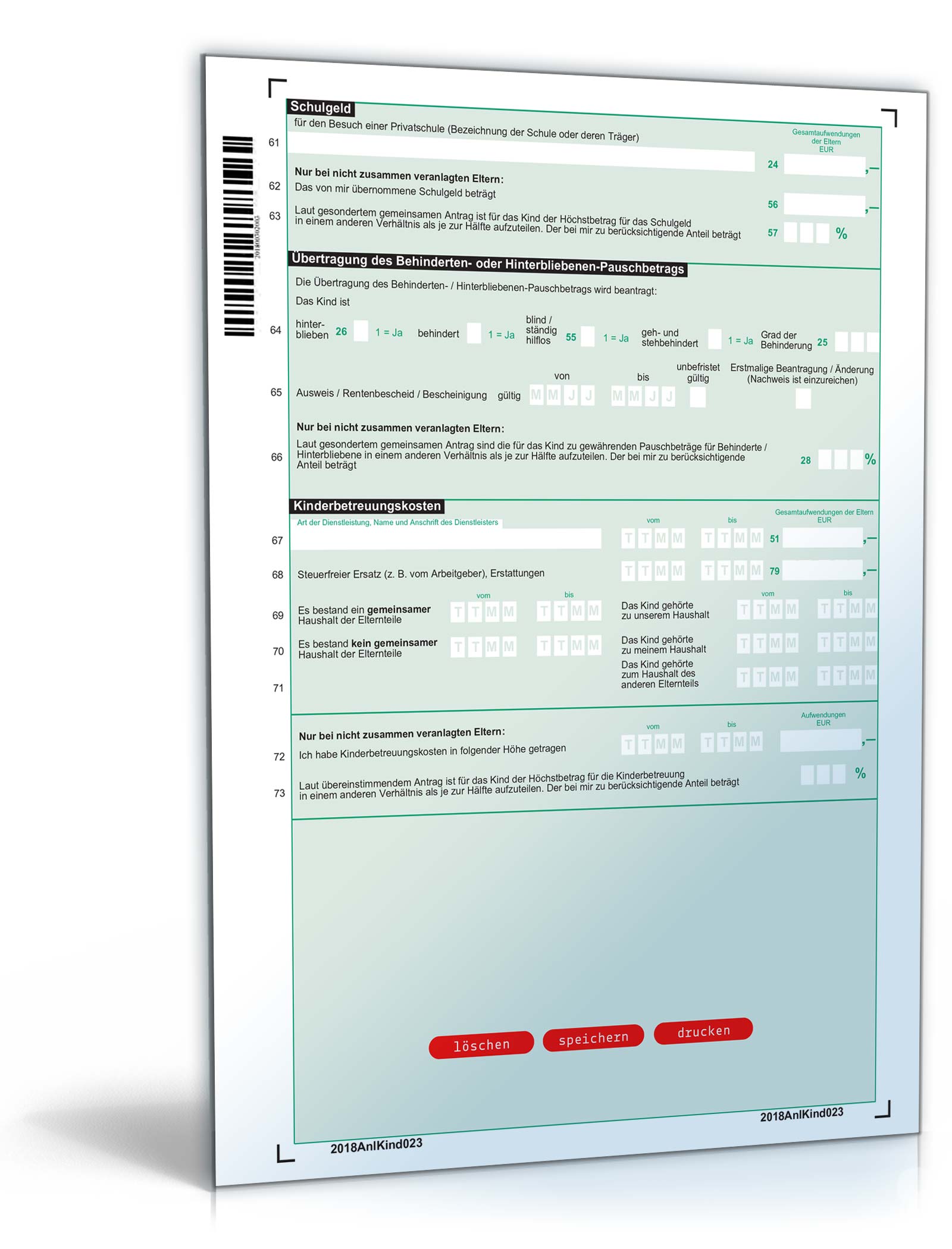 Anlage Kind 2018 PDF. Seite: 3