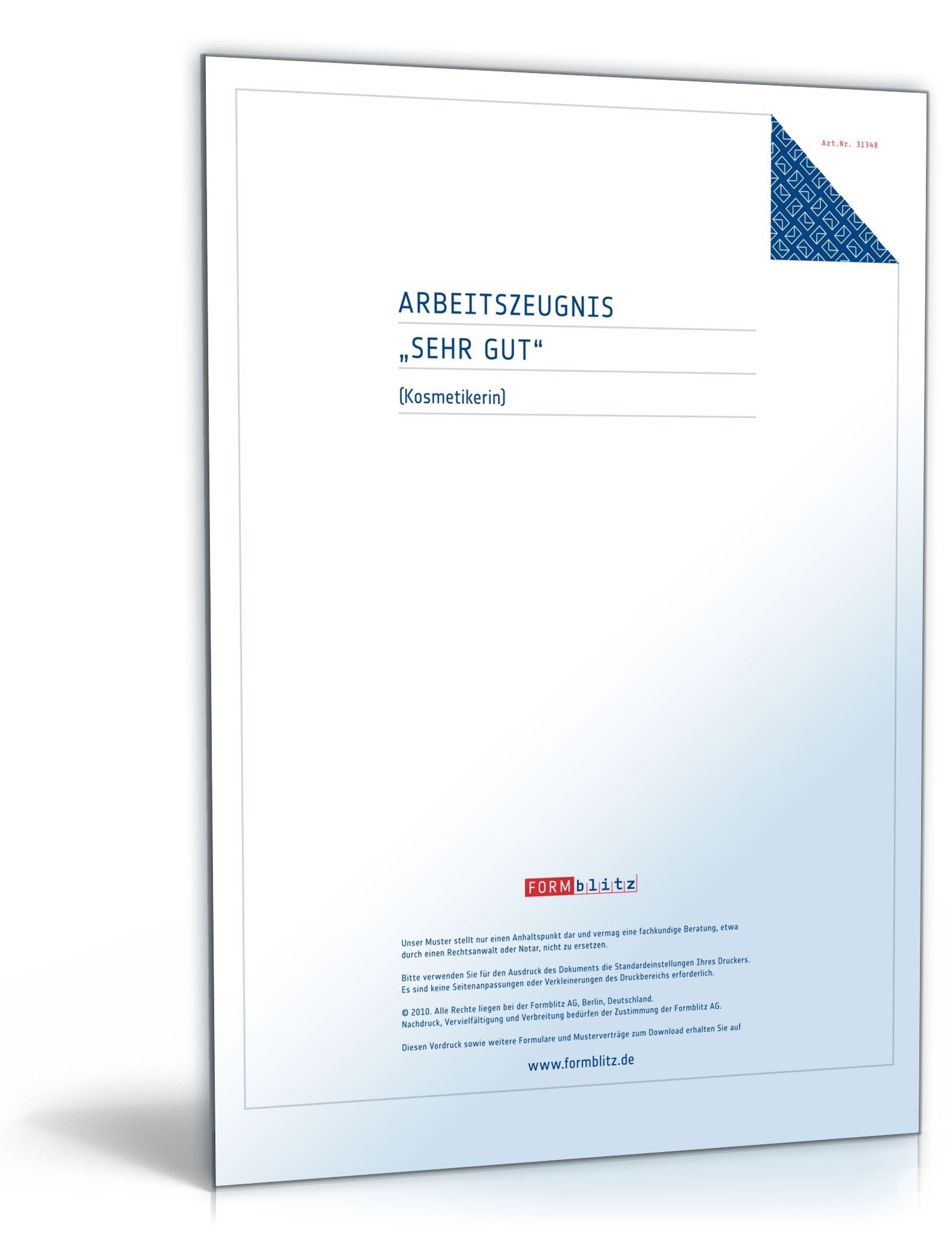 Arbeitszeugnis Kosmetikerin Excel. Seite: 2