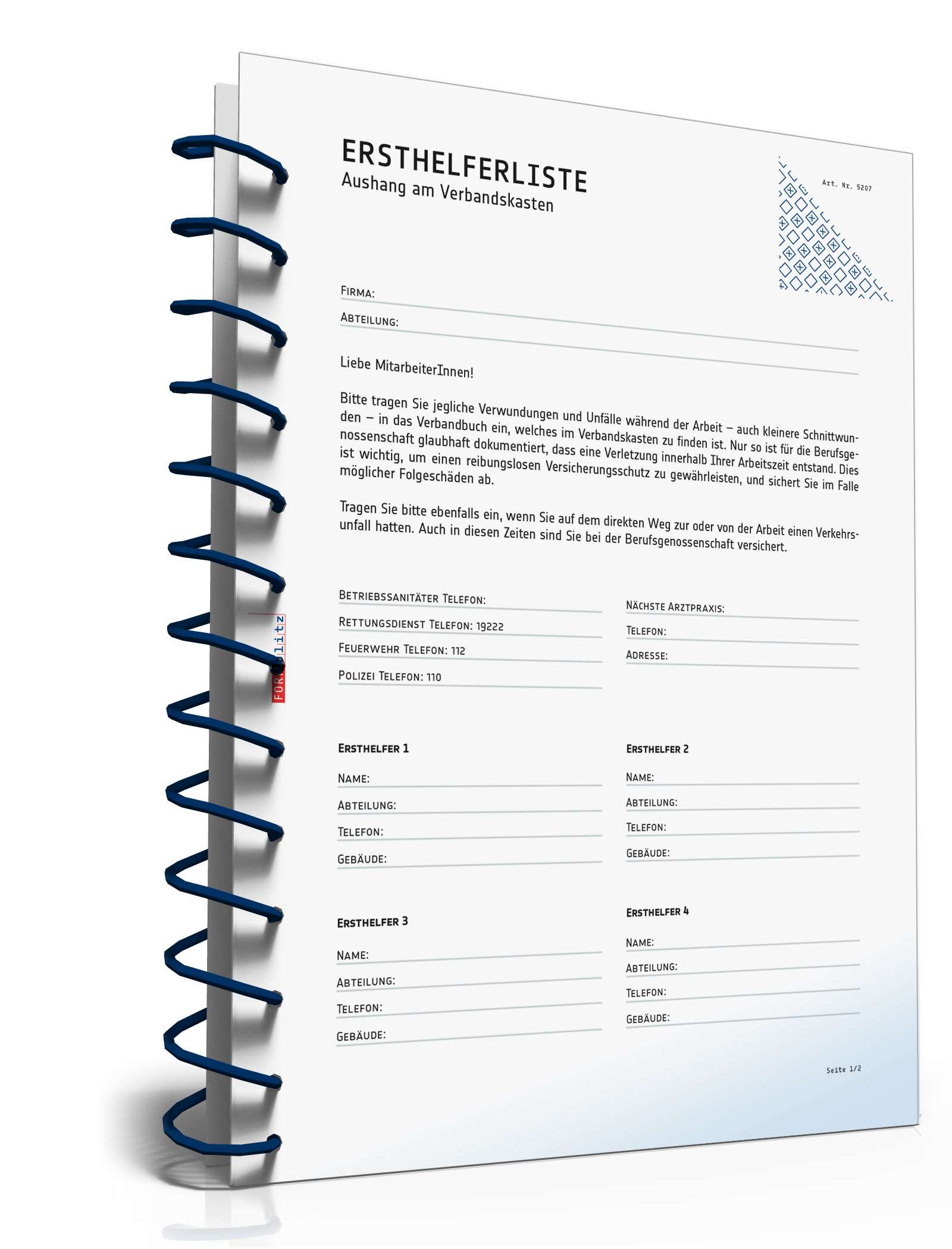 Ersthelferliste PDF