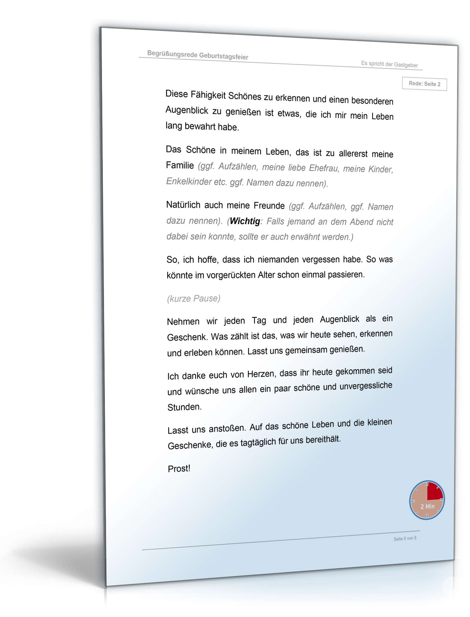 Begrüßungsrede Geburtstagsfeier Word. Seite: 4