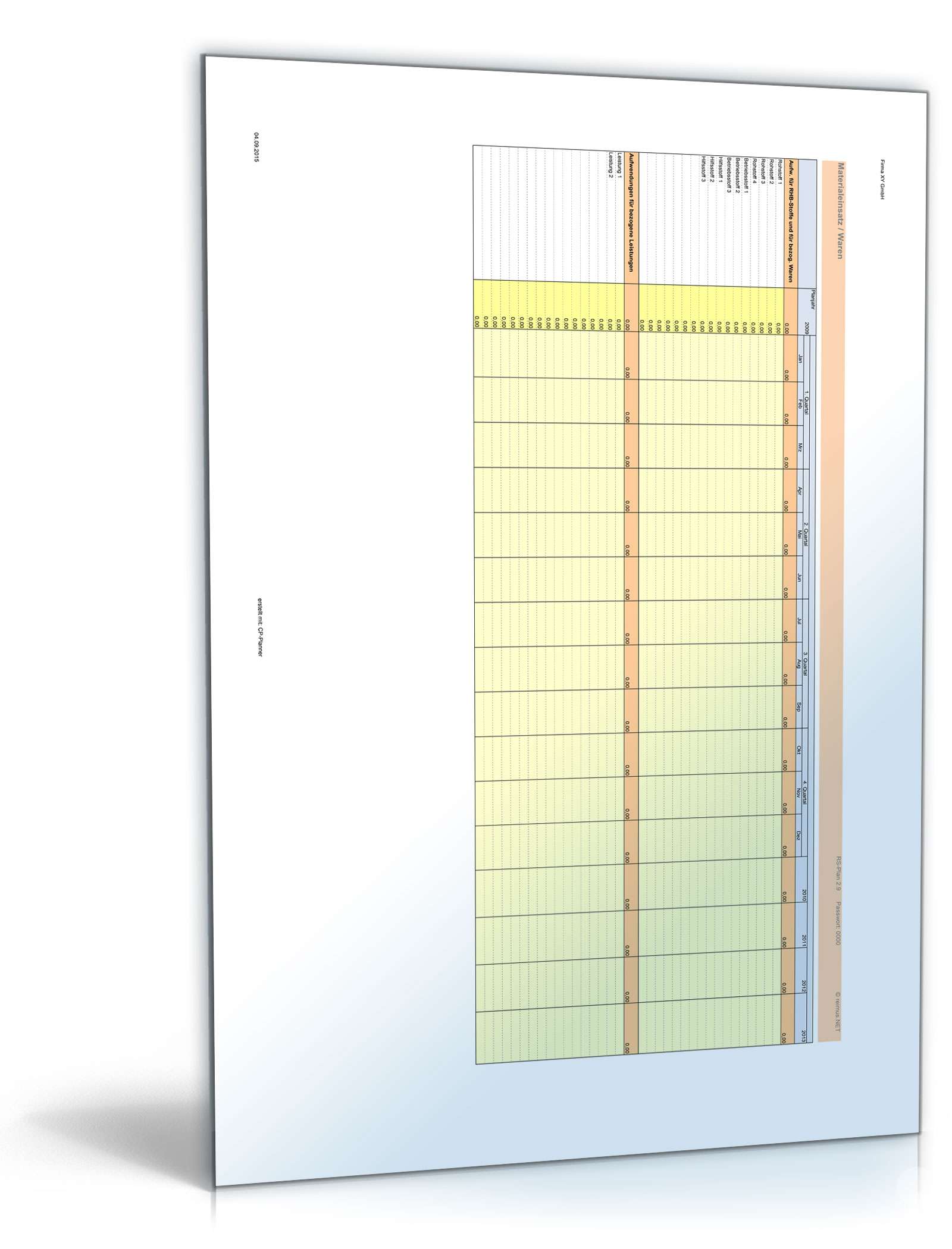 Unternehmensplanung Excel. Seite: 13