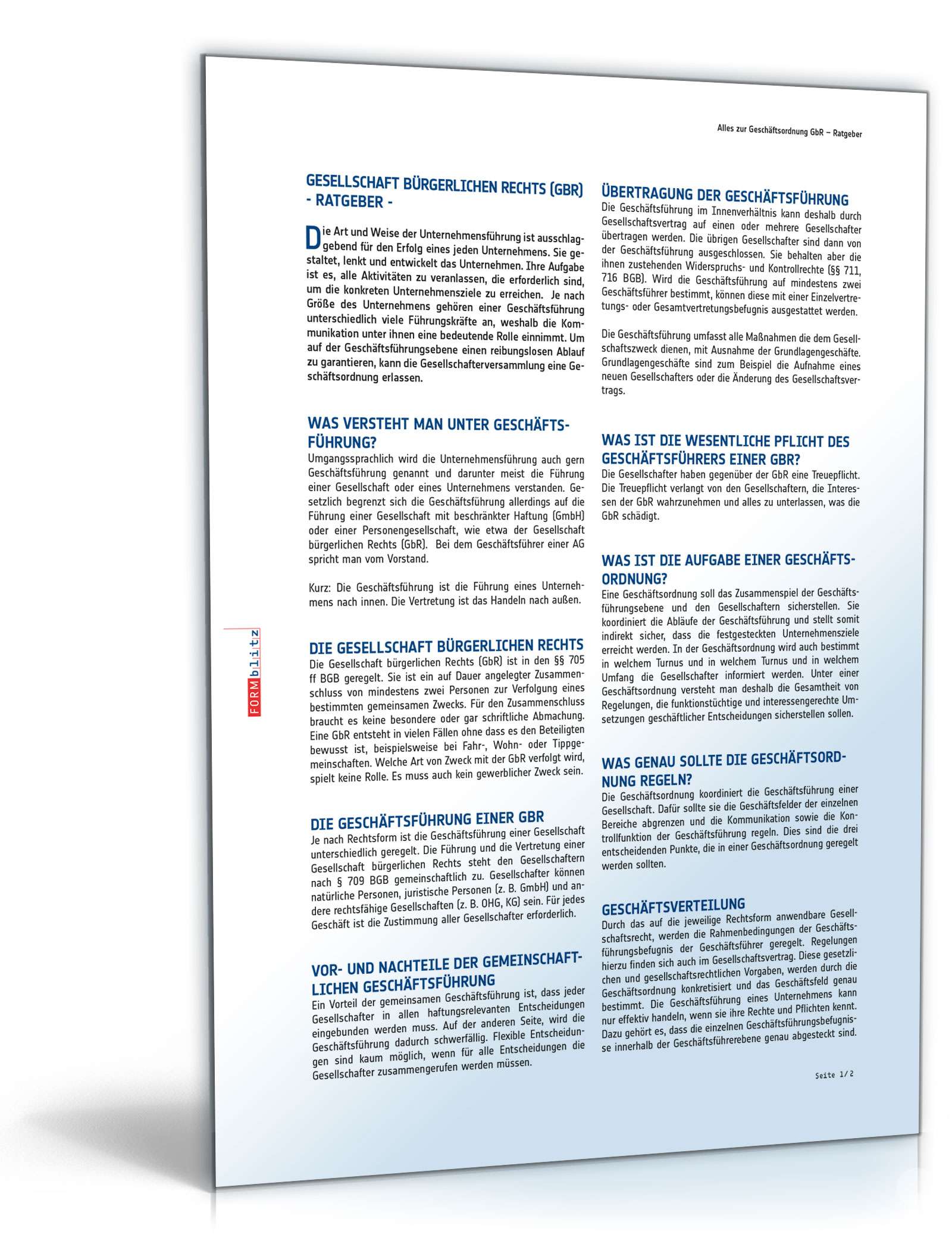 Alles zur Geschäftsordnung GbR PDF. Seite: 5