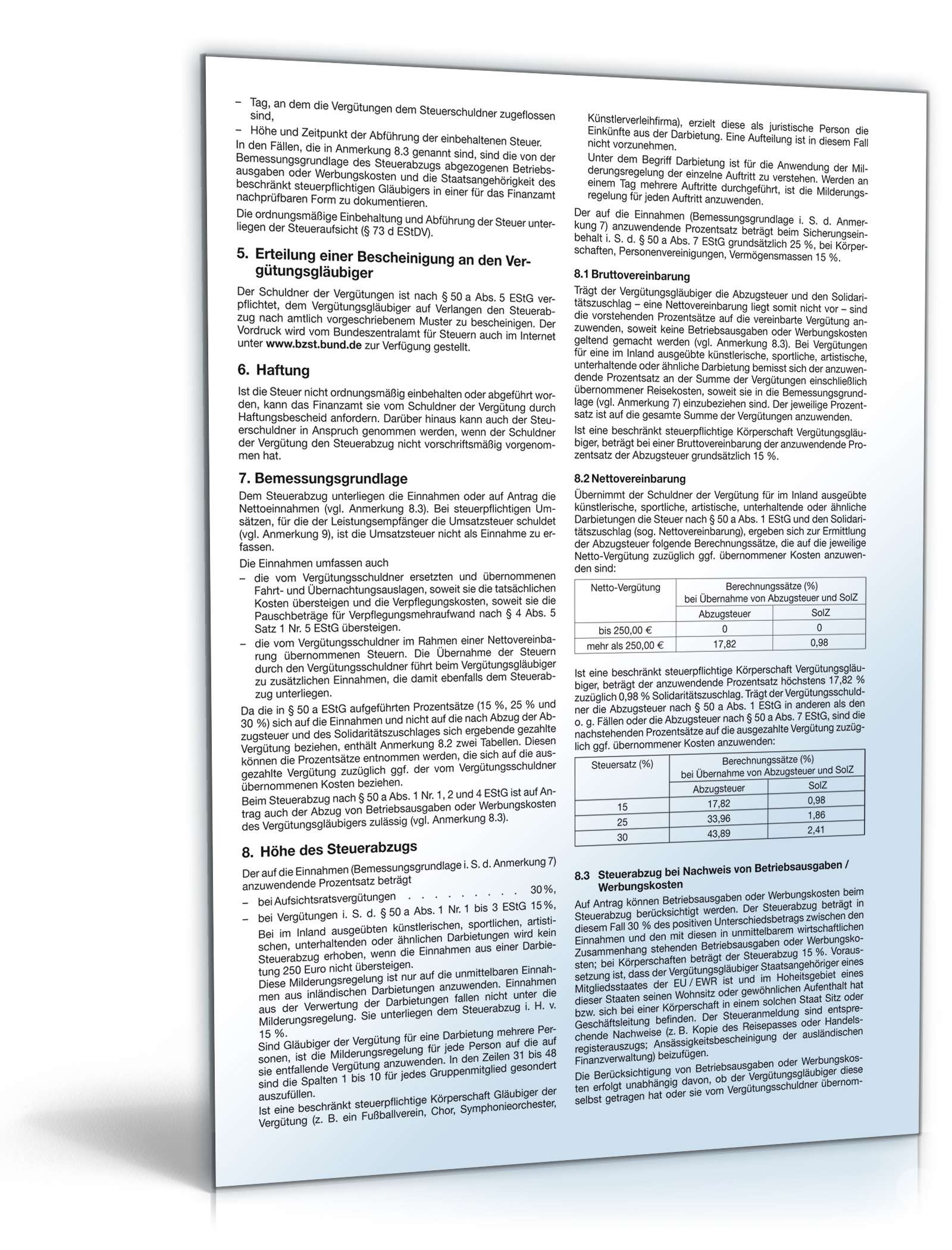 Anmeldung über den Steuerabzug bei Vergütungen (2010) PDF. Seite: 4