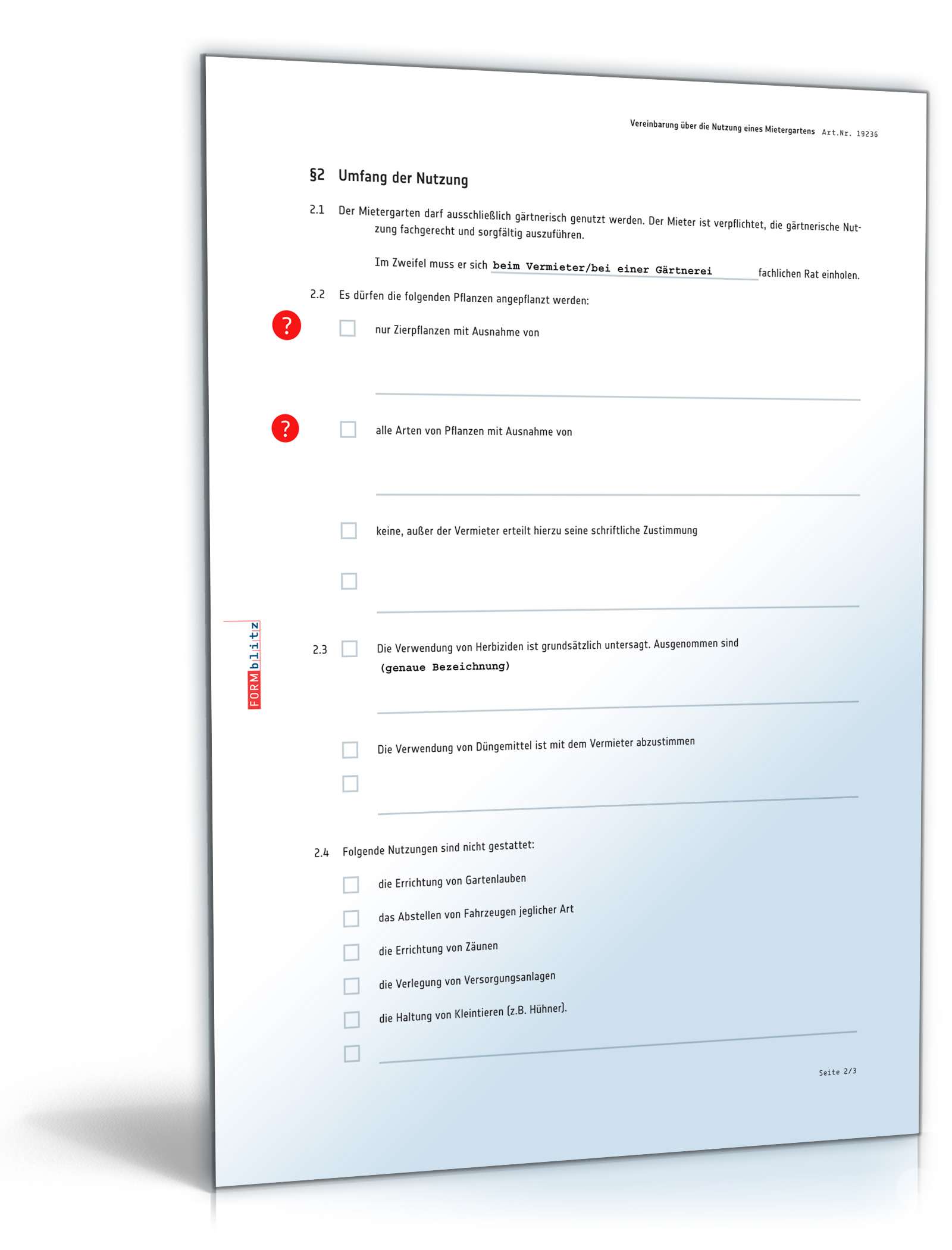 Vereinbarung Nutzung Mietergarten PDF. Seite: 2