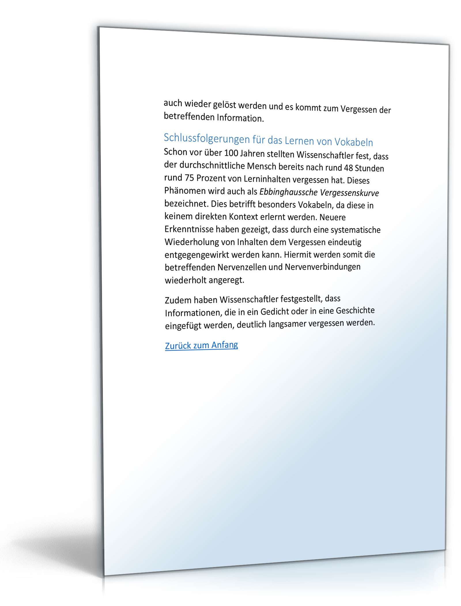 Vokabel Lernen mit Eselsbrücken Excel. Seite: 16