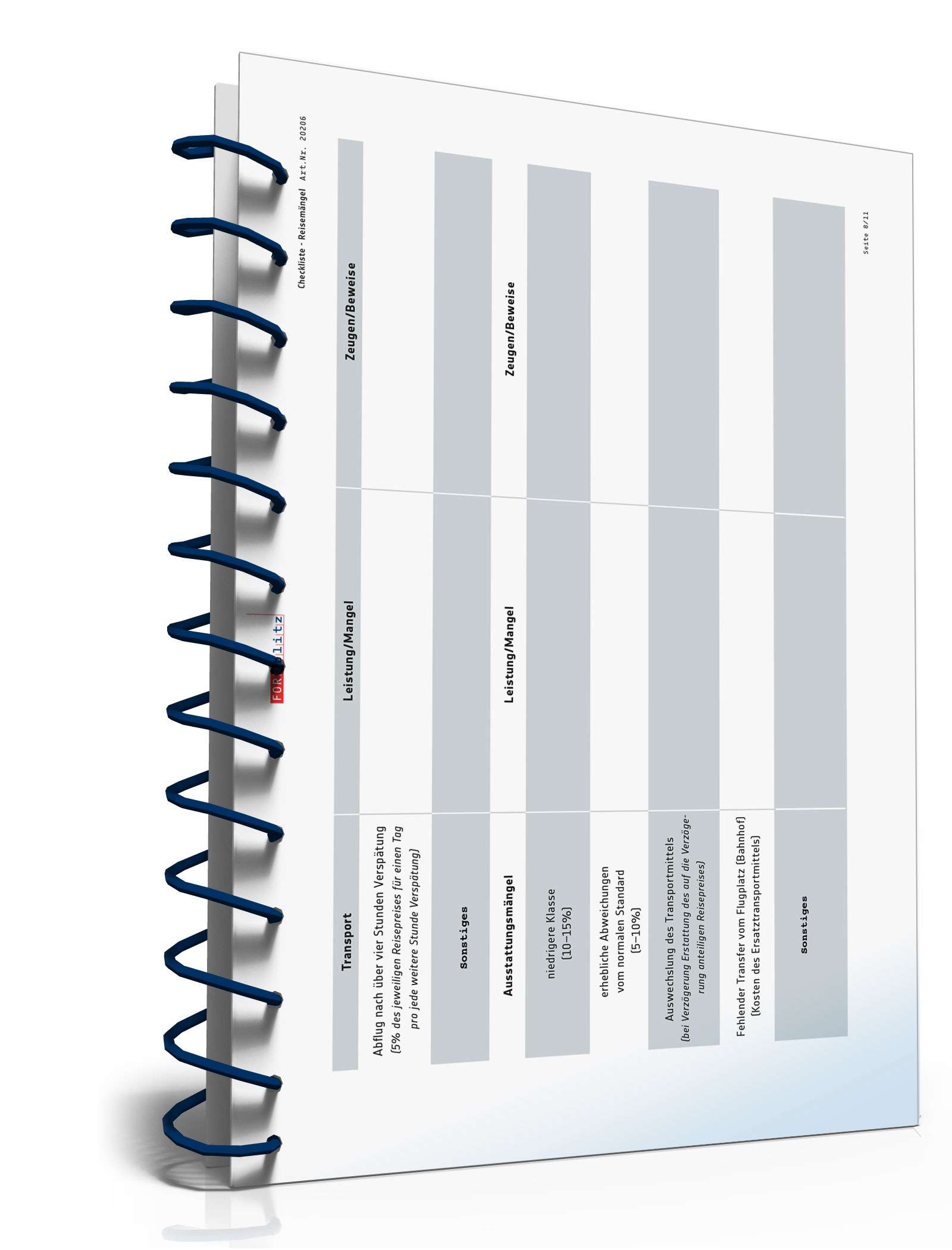 Protokoll Reisemängel  PDF. Seite: 8