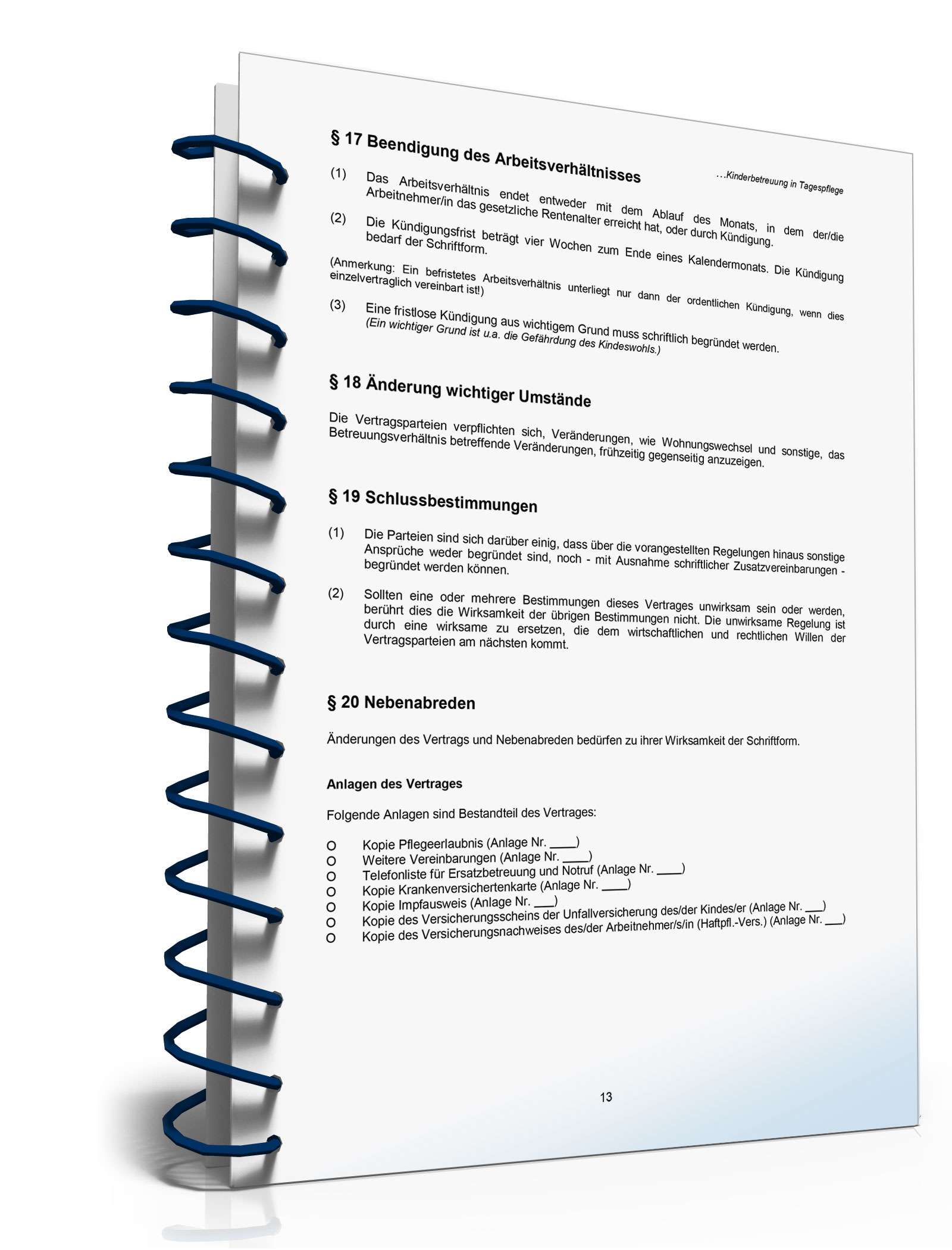 Ratgeber zum Arbeitsvertrag in der Kinderbetreuung  PDF. Seite: 13