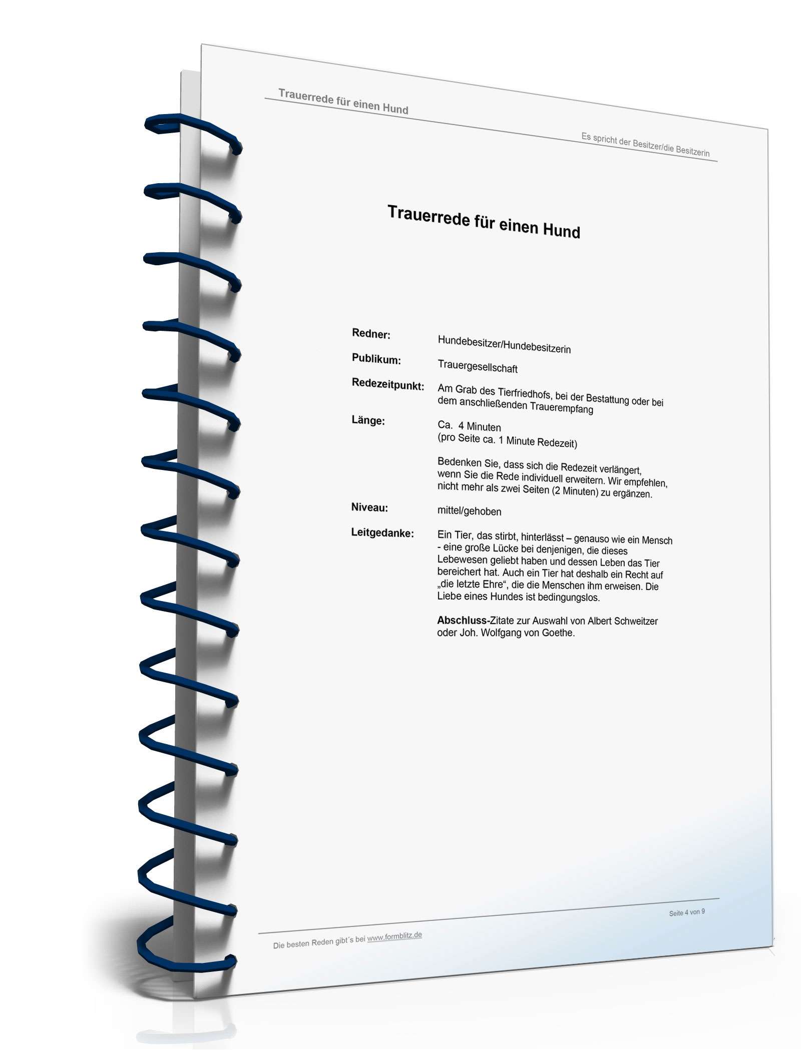 Trauerrede für einen Hund Word. Seite: 4
