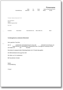 Anordnung von Überstunden durch den Arbeitgeber Word