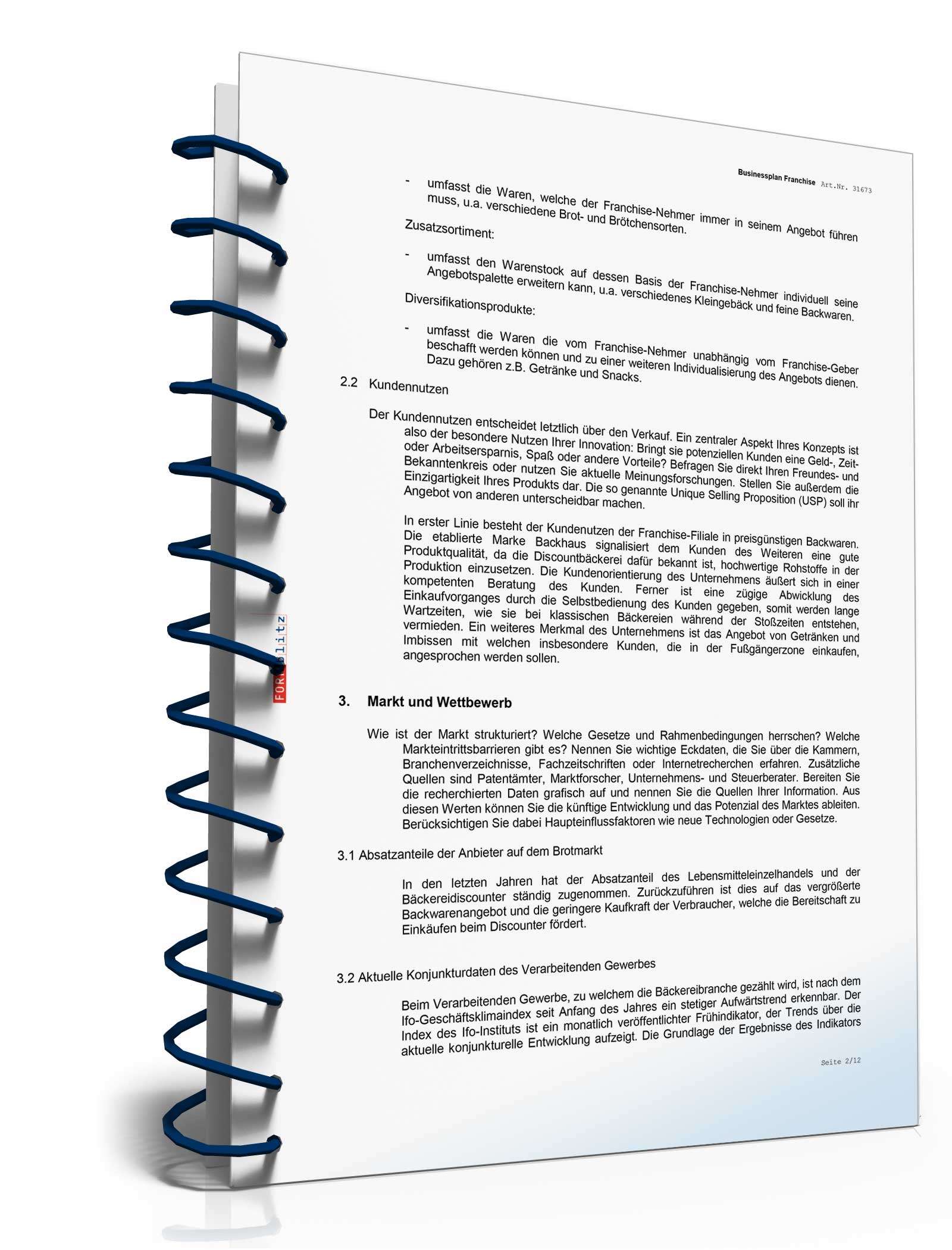 Businessplan Franchise (allgemein) Excel. Seite: 10