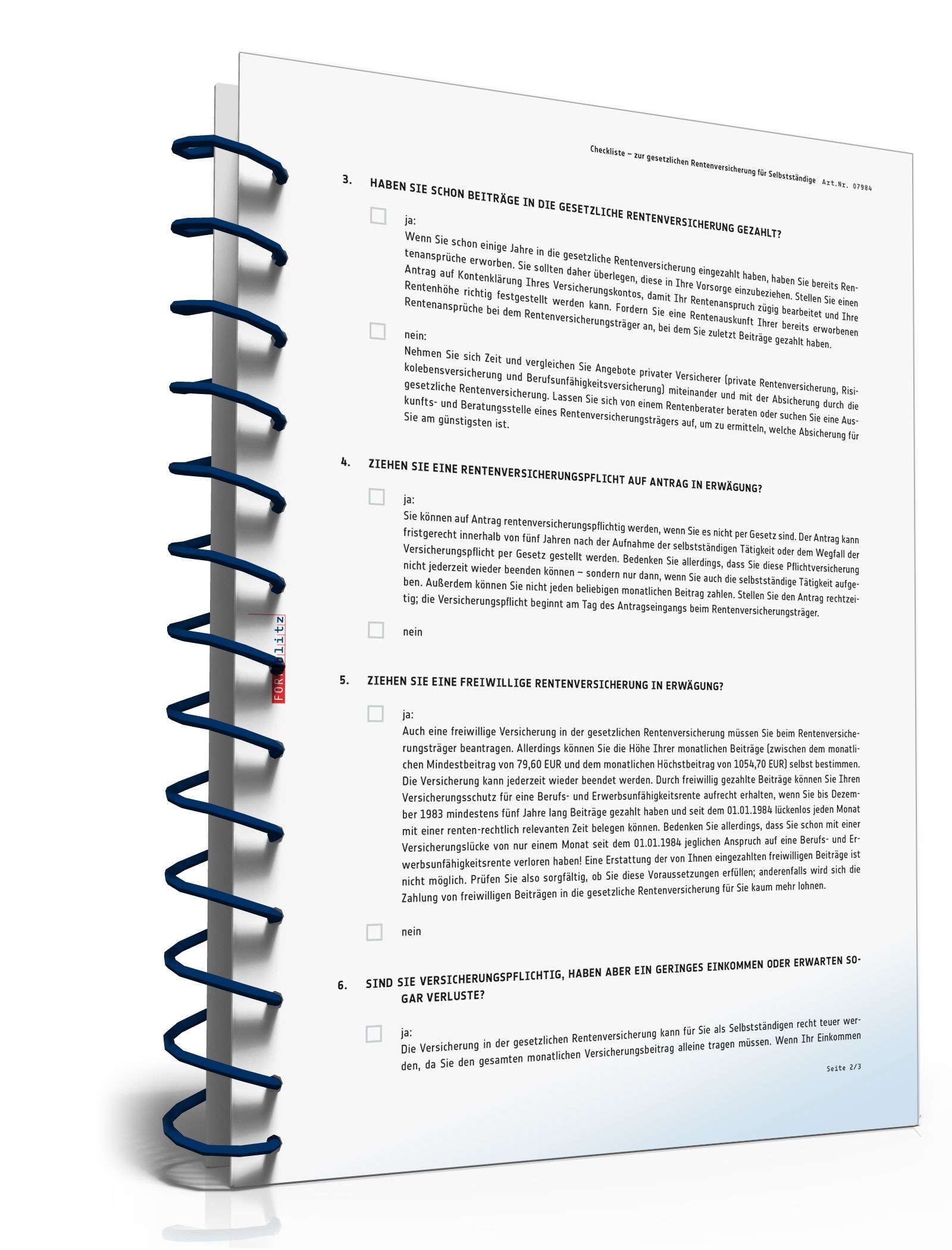 Checkliste gesetzliche Rentenversicherung PDF. Seite: 2