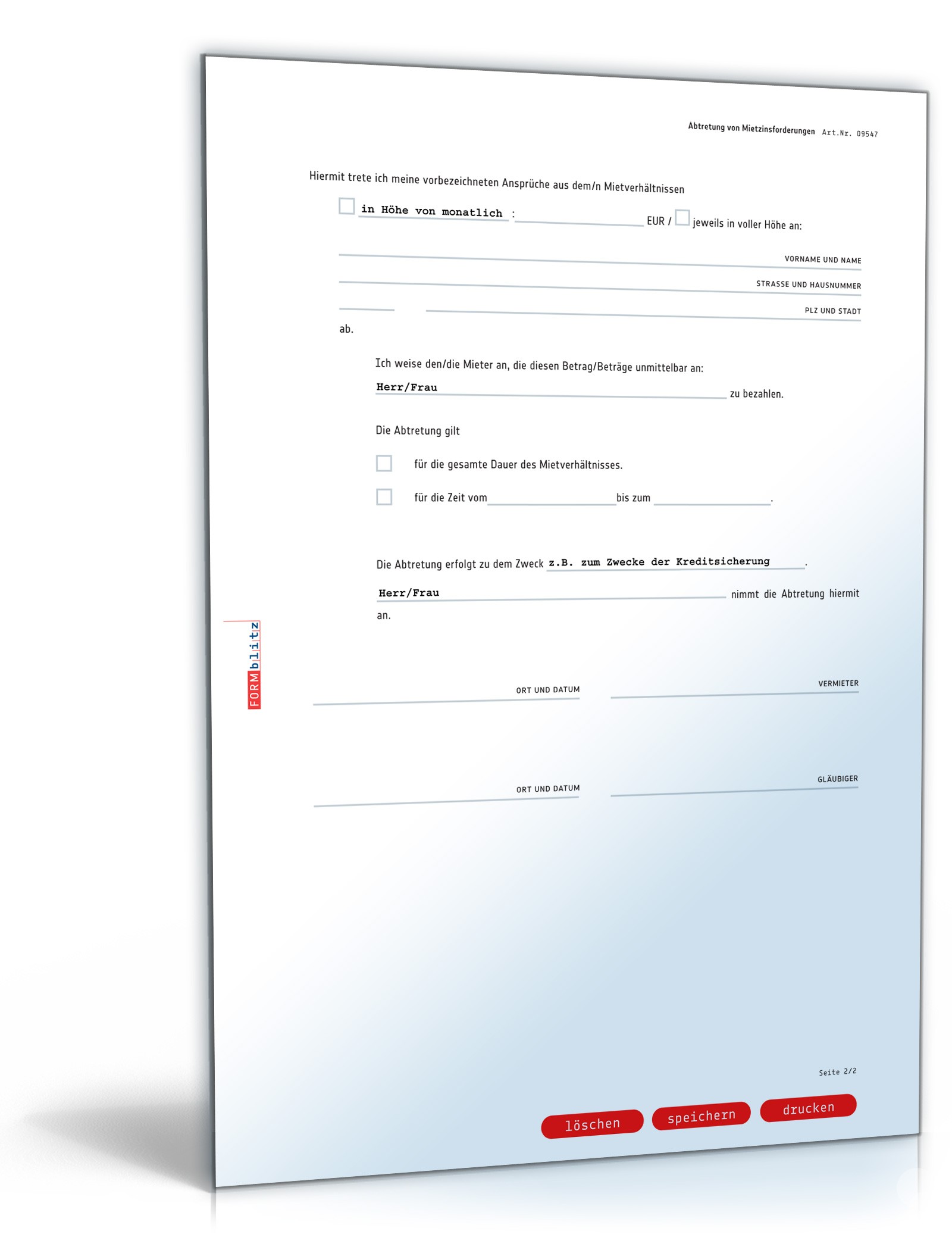 Abtretung von Mietzinsforderungen PDF. Seite: 2