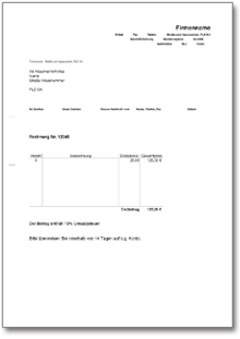 Kleinbetragsrechnung Word