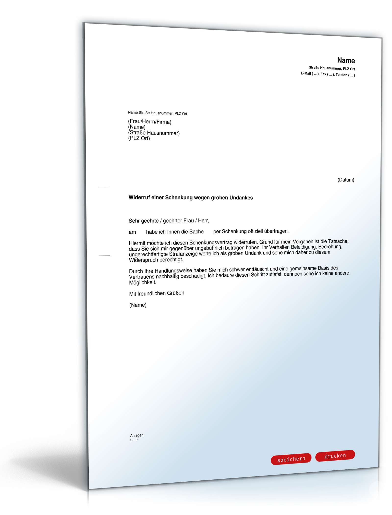 Widerruf wegen groben Undanks PDF