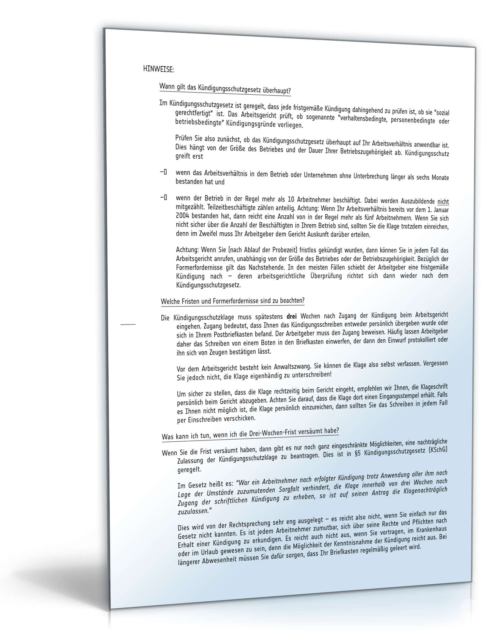 Kündigungsschutzklage PDF. Seite: 3