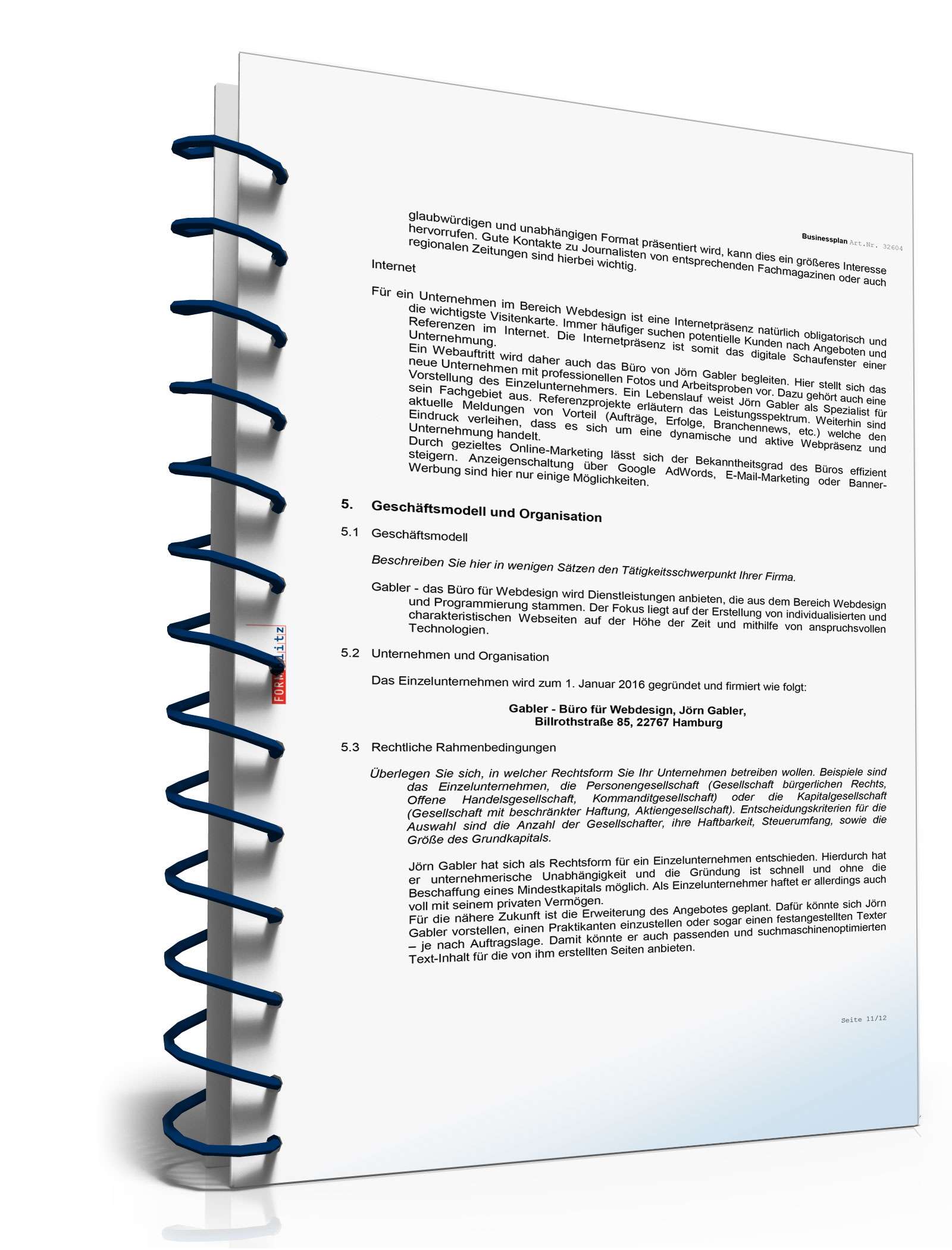 Businessplan Webdesign Excel. Seite: 11