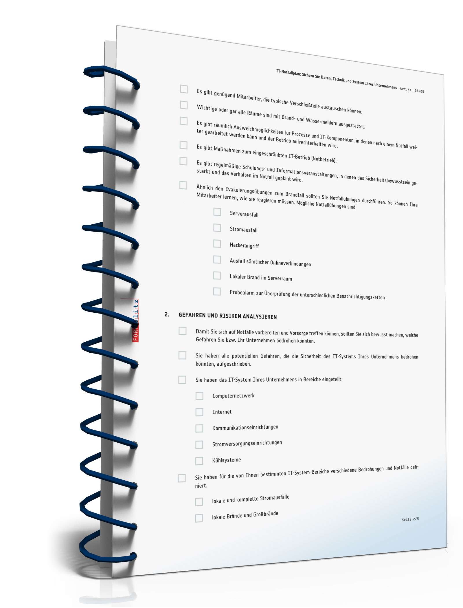 Checkliste IT-Notfallplan PDF. Seite: 2