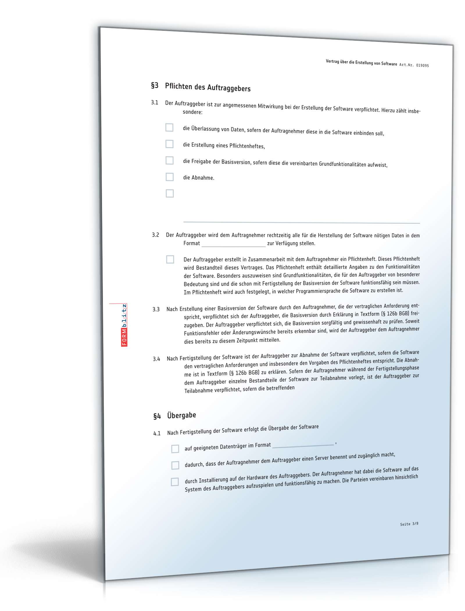 Vertrag Softwareerstellung PDF. Seite: 3