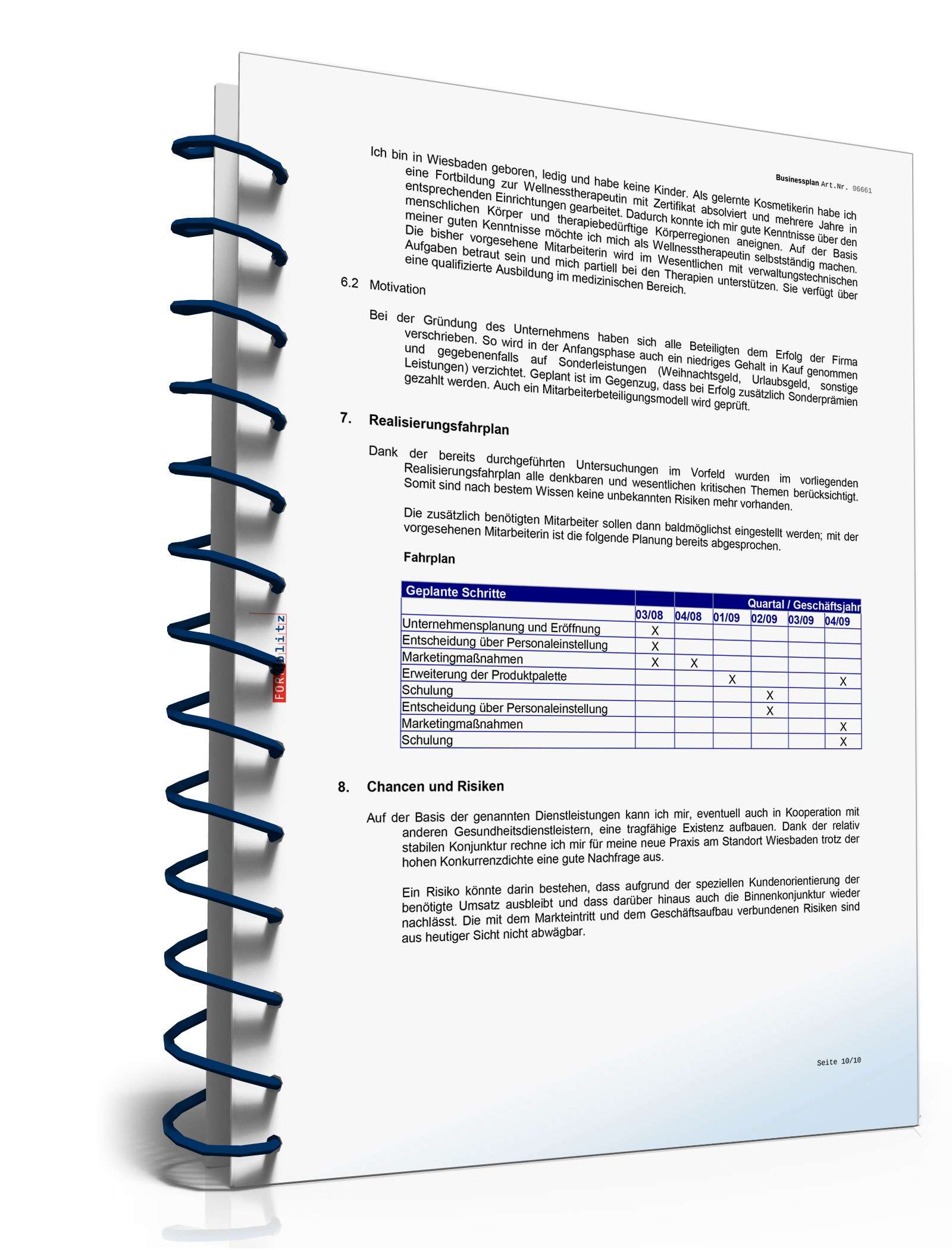 Businessplan Wellnesstherapie-Praxis Excel. Seite: 13