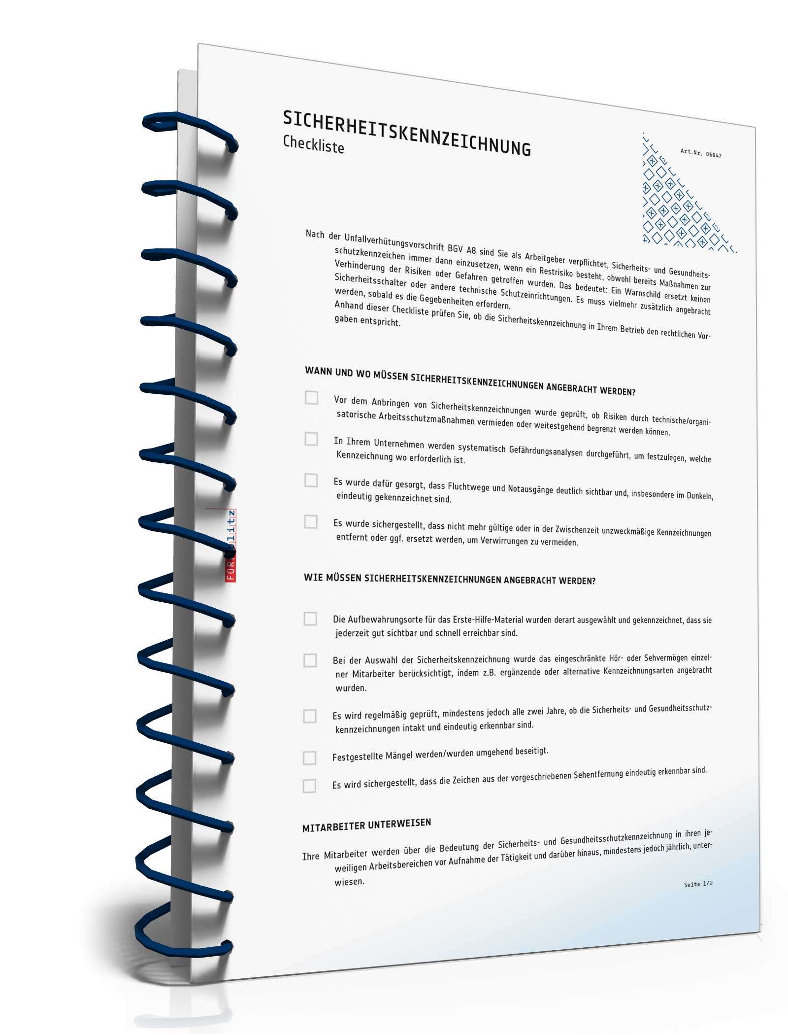 Checkliste Sicherheitskennzeichnung PDF