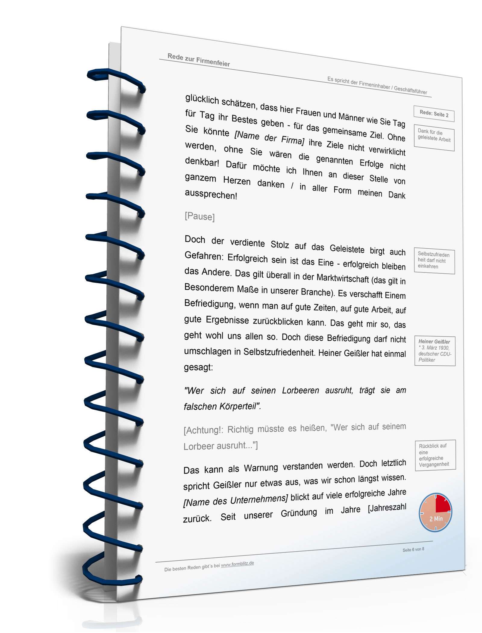 Musterrede Betriebsfest Word. Seite: 6