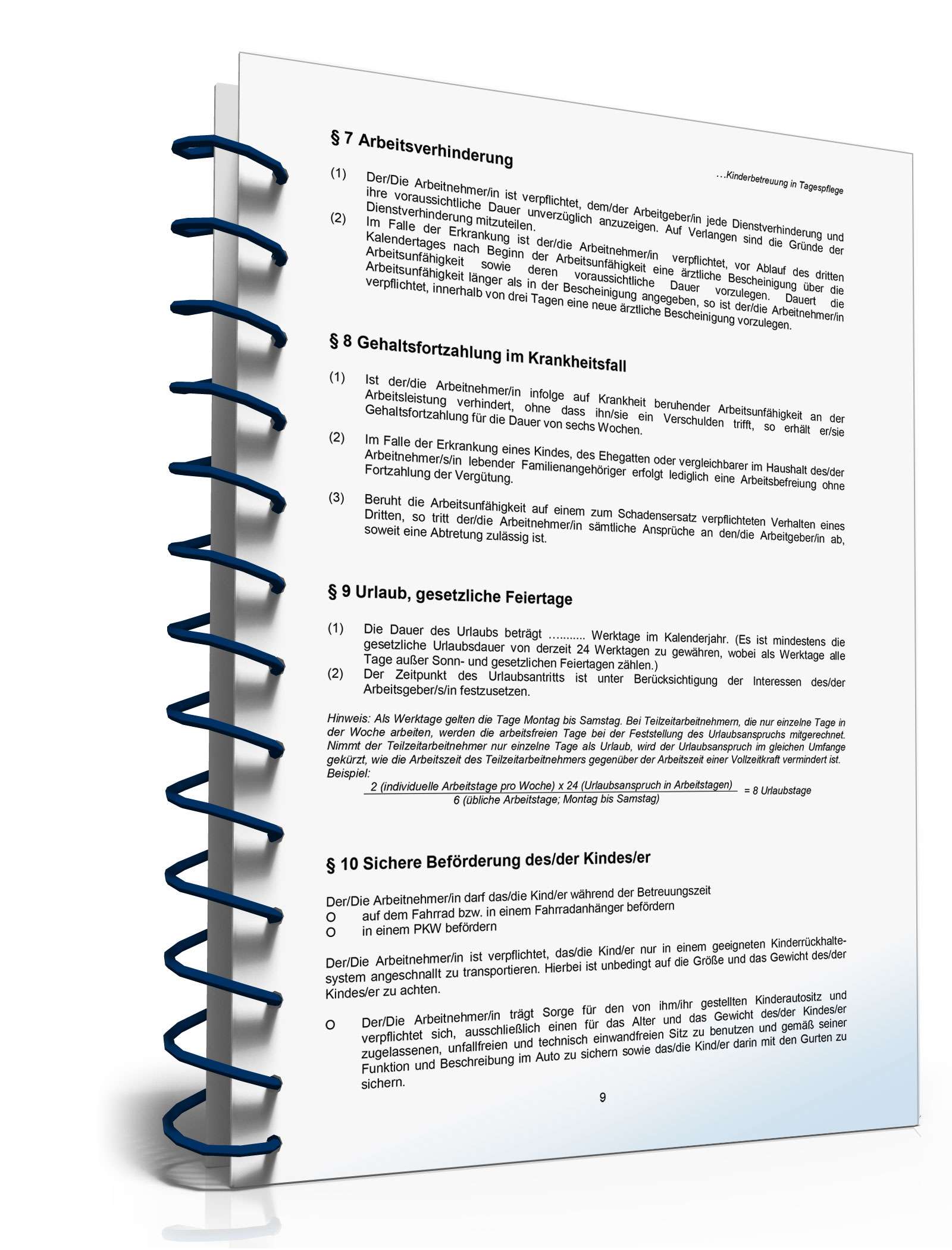 Ratgeber zum Arbeitsvertrag in der Kinderbetreuung  PDF. Seite: 9