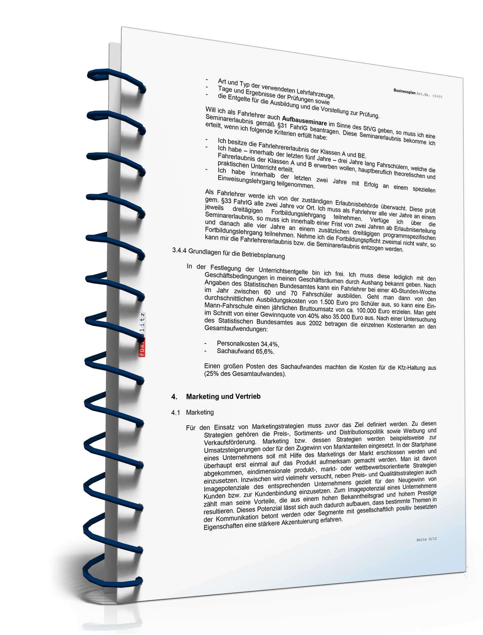 Businessplan Fahrschule Excel. Seite: 9