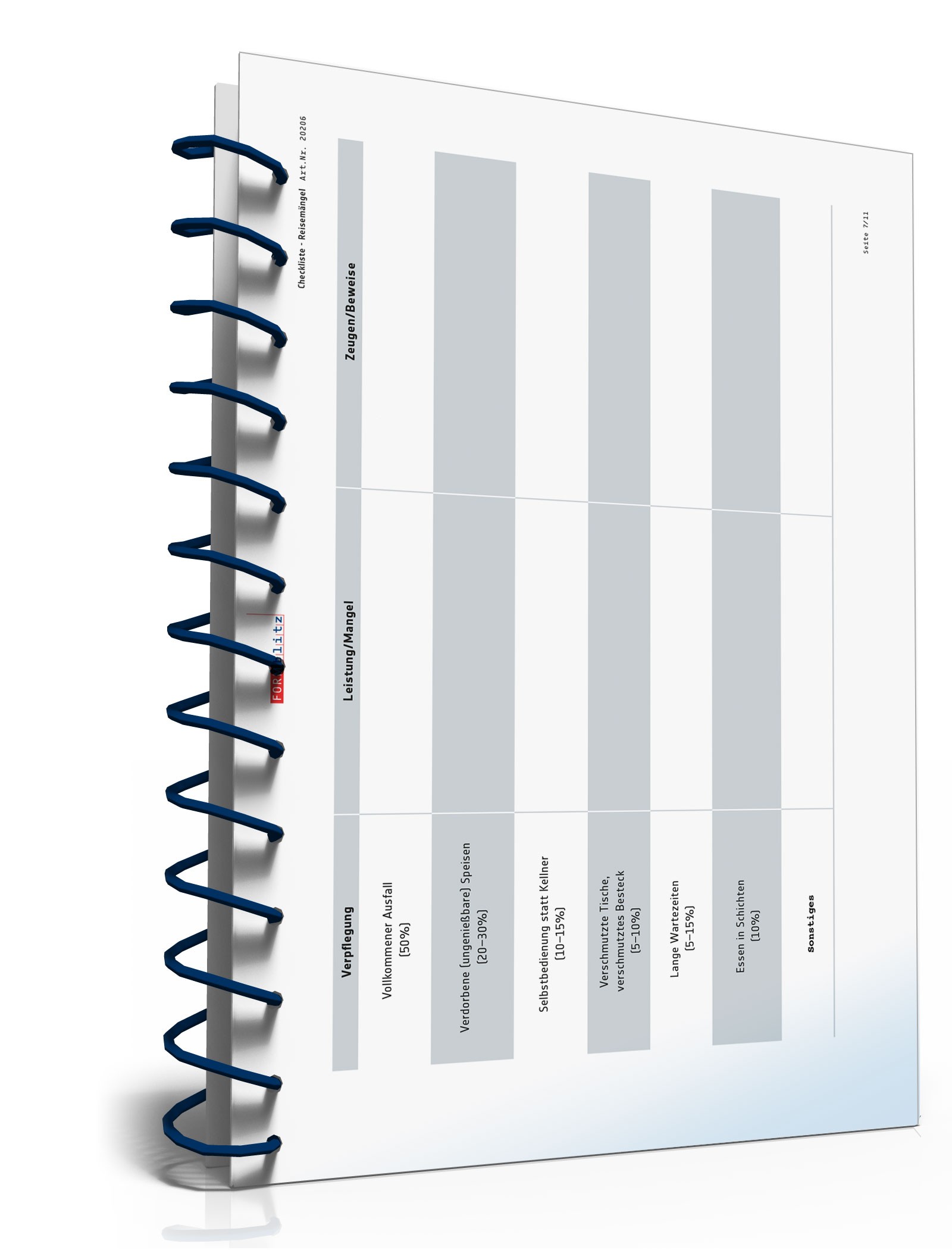 Protokoll Reisemängel  PDF. Seite: 7
