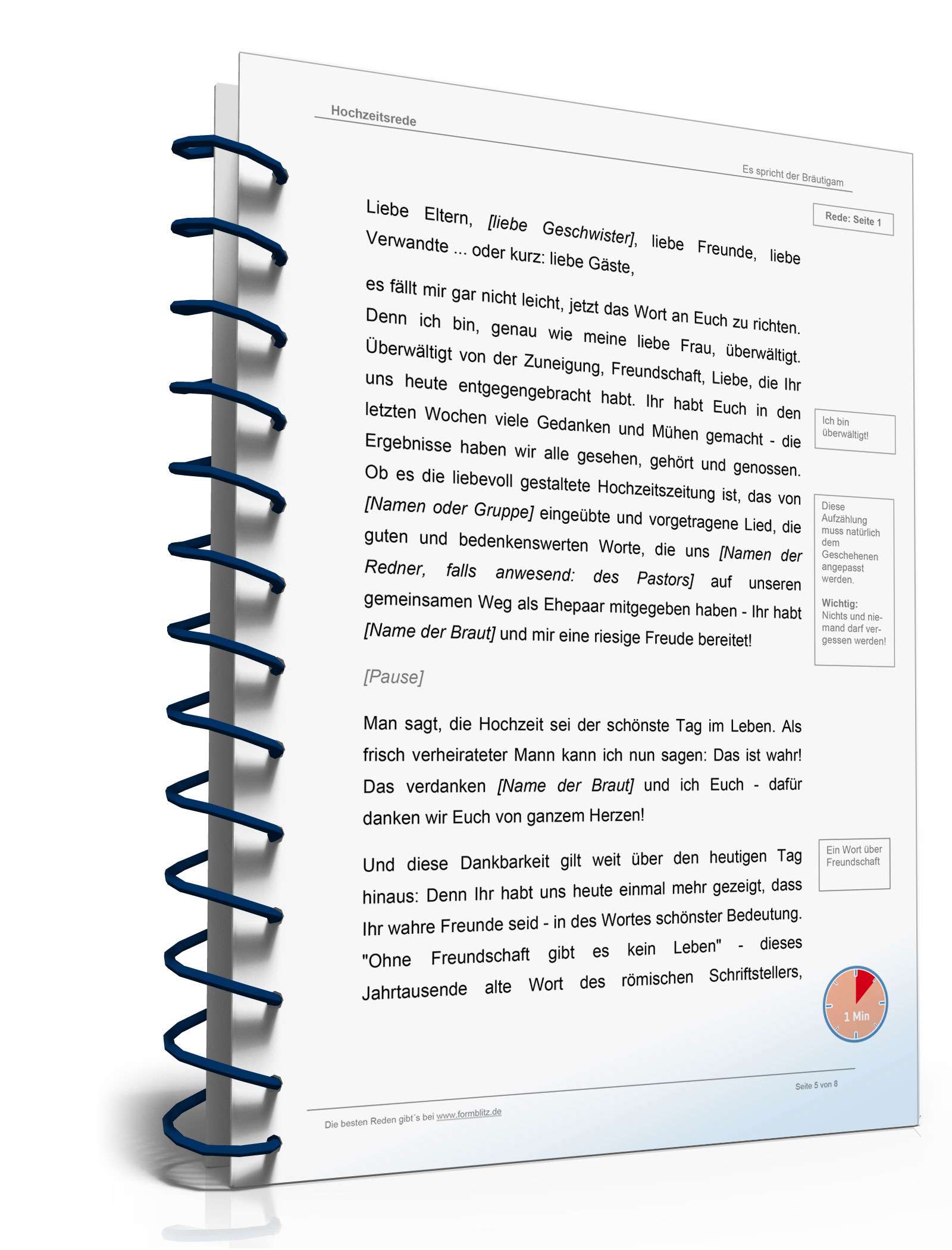 Hochzeitsrede Bräutigam Excel. Seite: 5