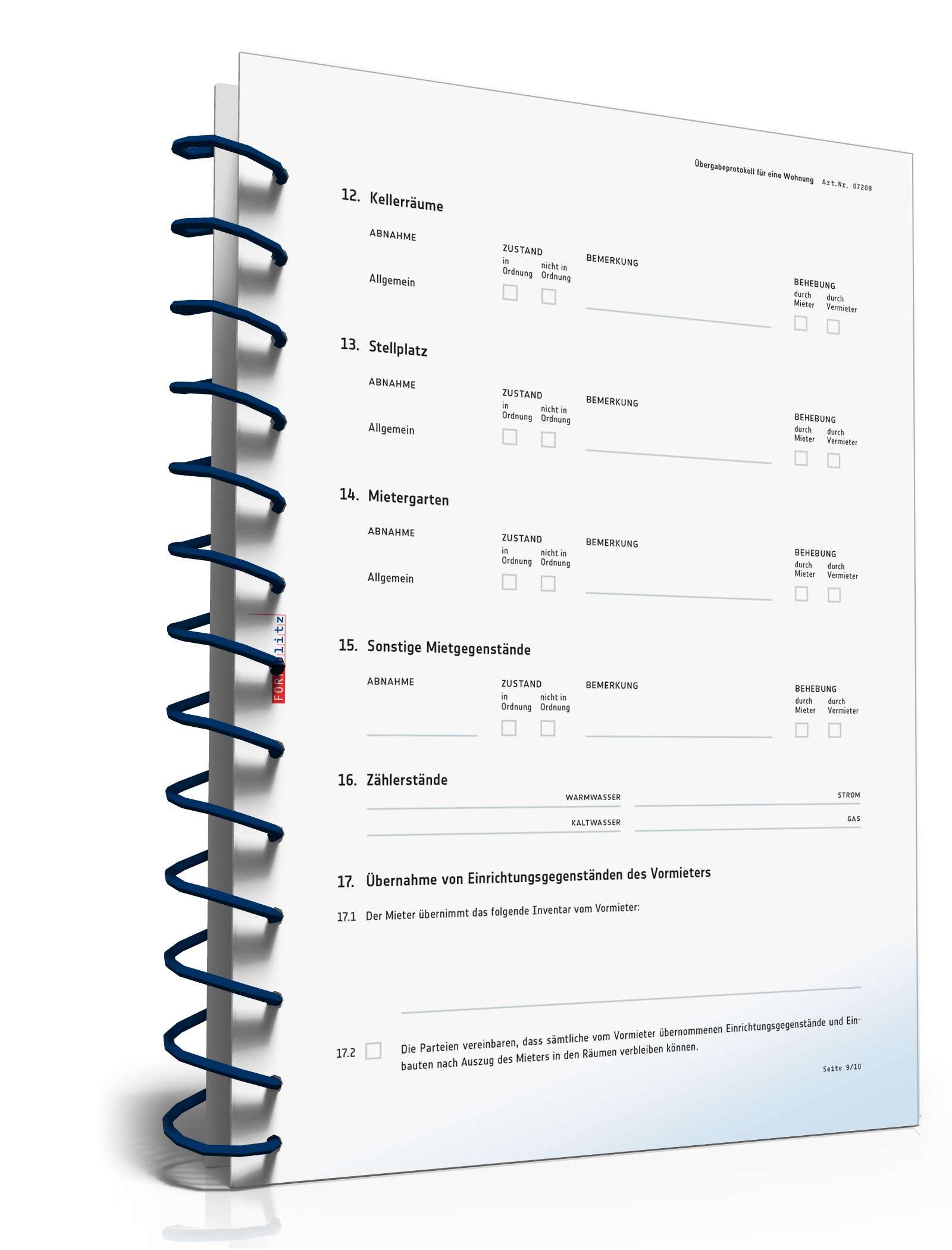 Übergabeprotokoll Wohnung PDF. Seite: 8