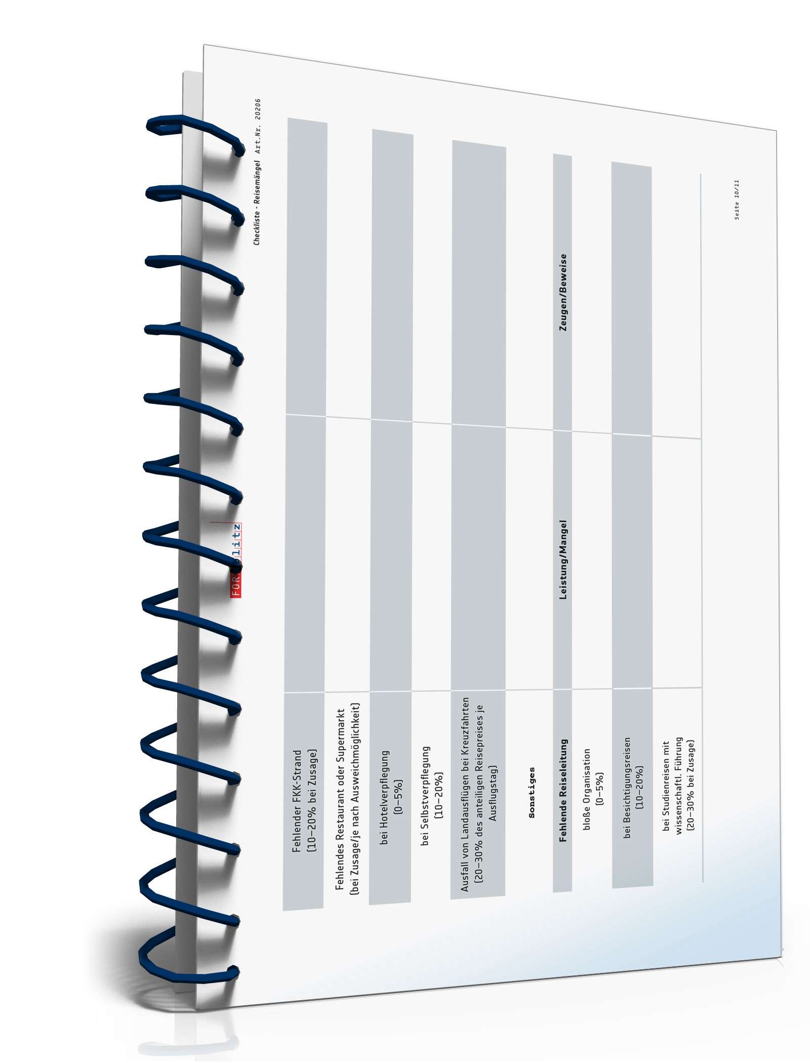 Protokoll Reisemängel  PDF. Seite: 10