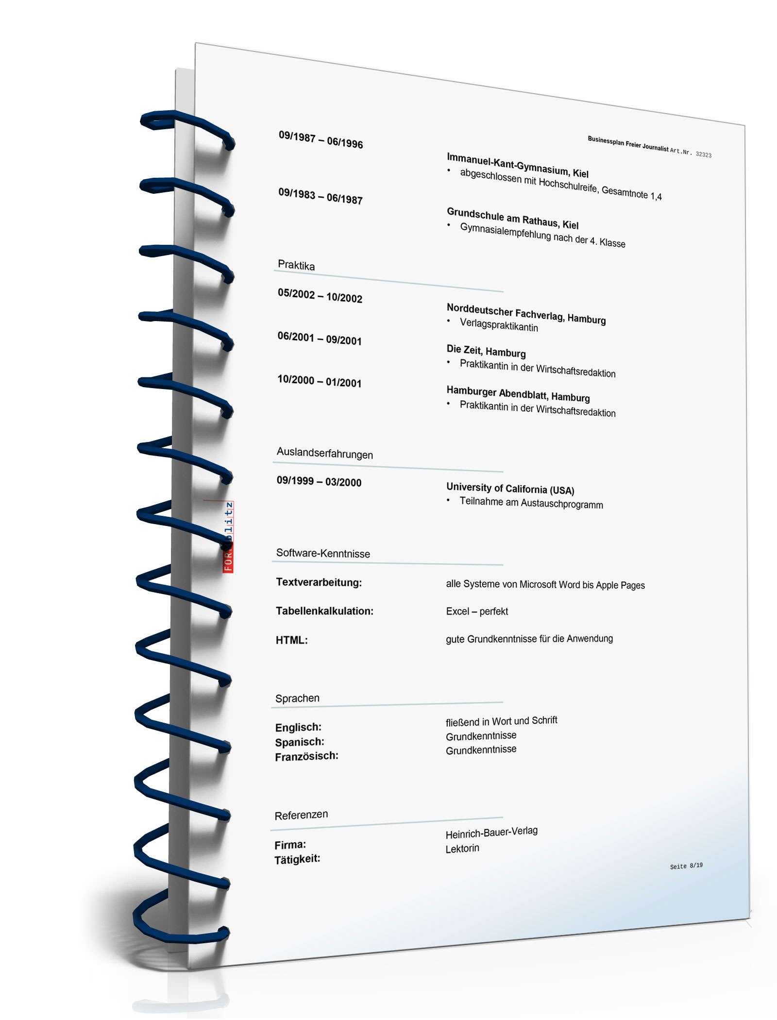 Businessplan Freier Lektor Excel. Seite: 10