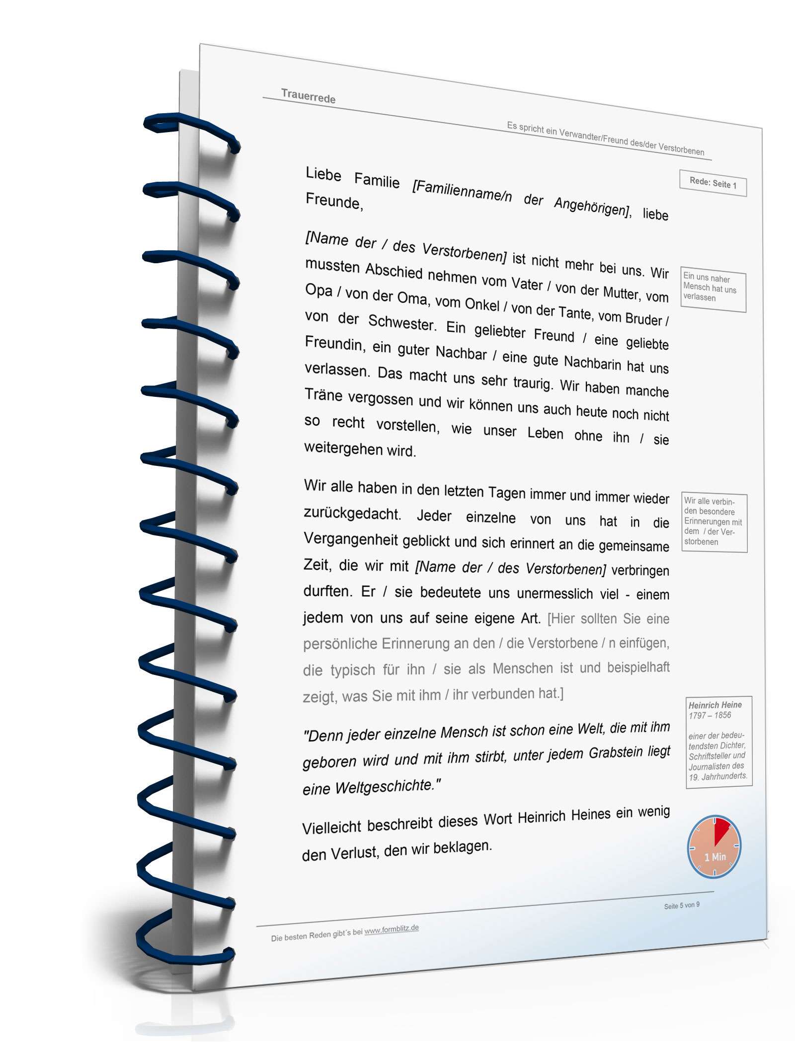 Trauerrede mit Leitmotiv: Jeder Mensch ist eine Weltgeschichte Word. Seite: 5