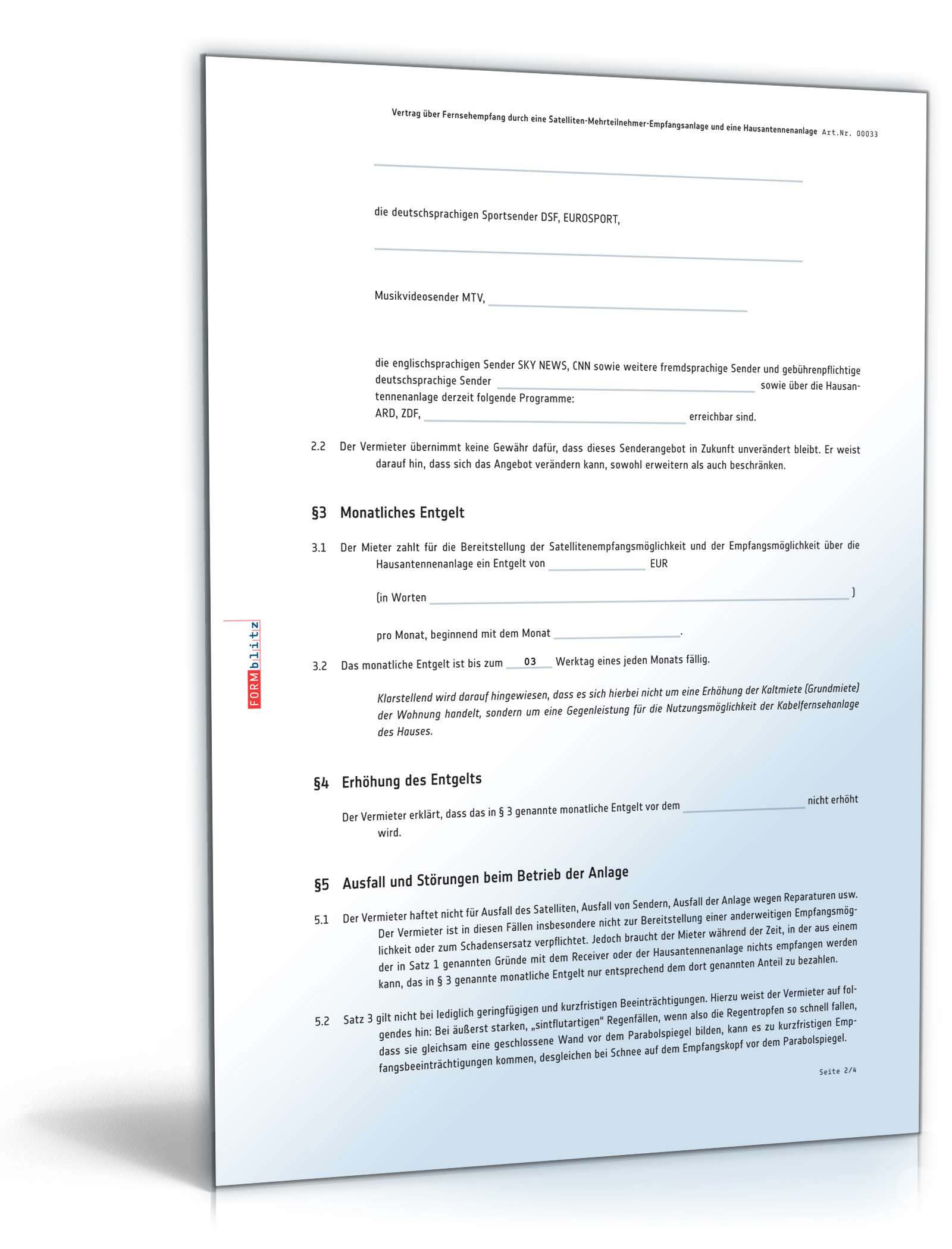 Nutzungsvertrag Satellitenanlage PDF. Seite: 2